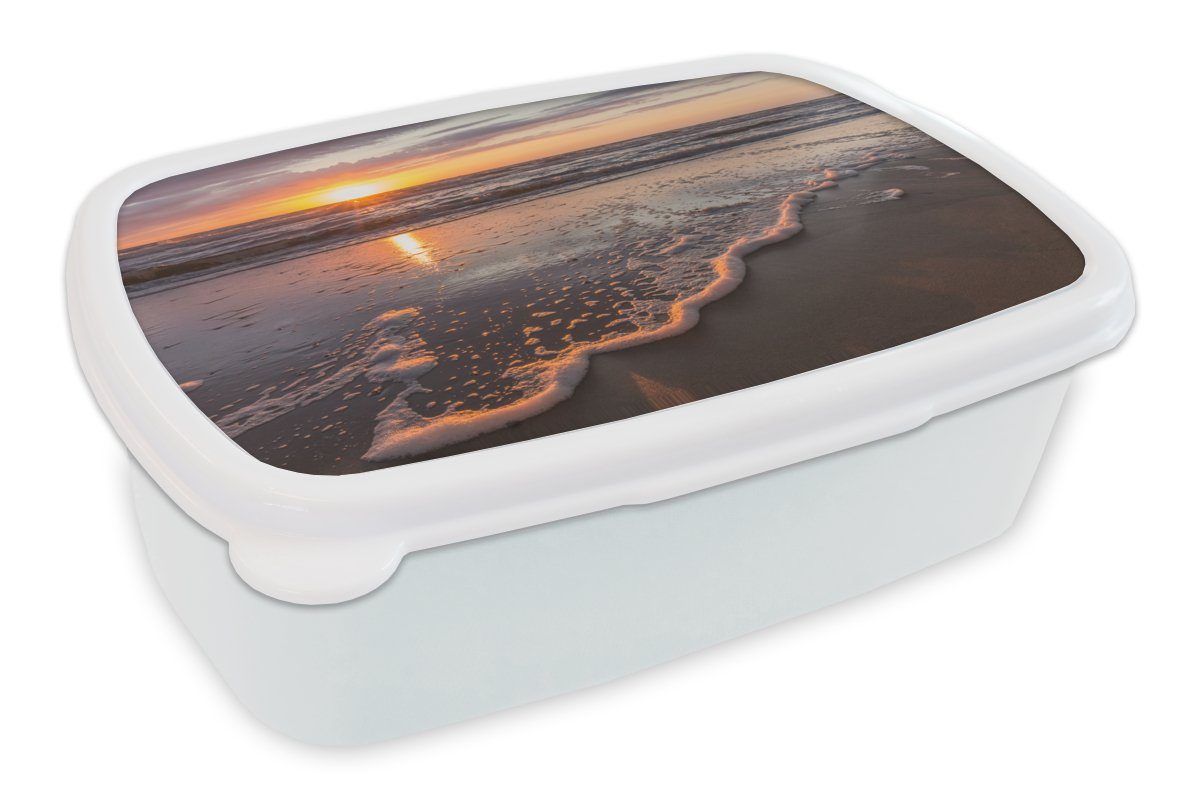 MuchoWow Lunchbox Meer - Niederlande - Farben, Kunststoff, (2-tlg), Brotbox für Kinder und Erwachsene, Brotdose, für Jungs und Mädchen weiß