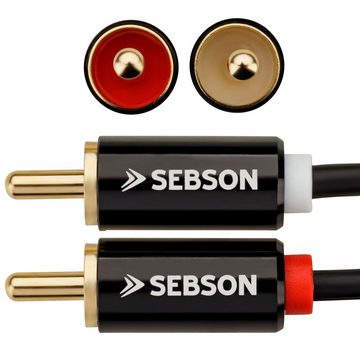 SEBSON Cinch Kabel 50cm - 2x Chinch zu 2x Cinch Stecker RCA - AUX Audio Kabel Optisches-Kabel, (50 cm)