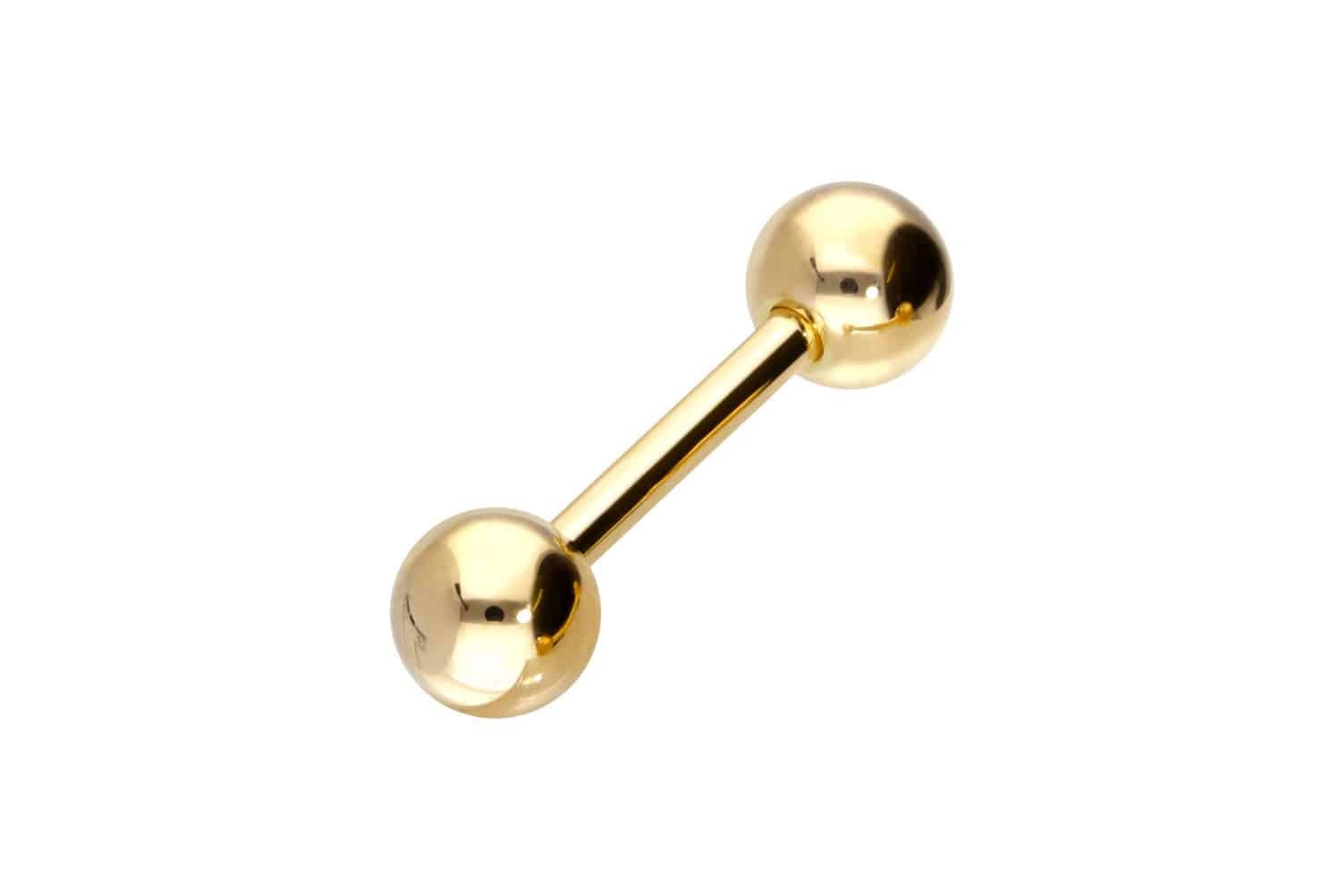 PIERCINGLINE Brustwarzenpiercing 14/18 Karat Gold Barbell (Barbells, 1-tlg)