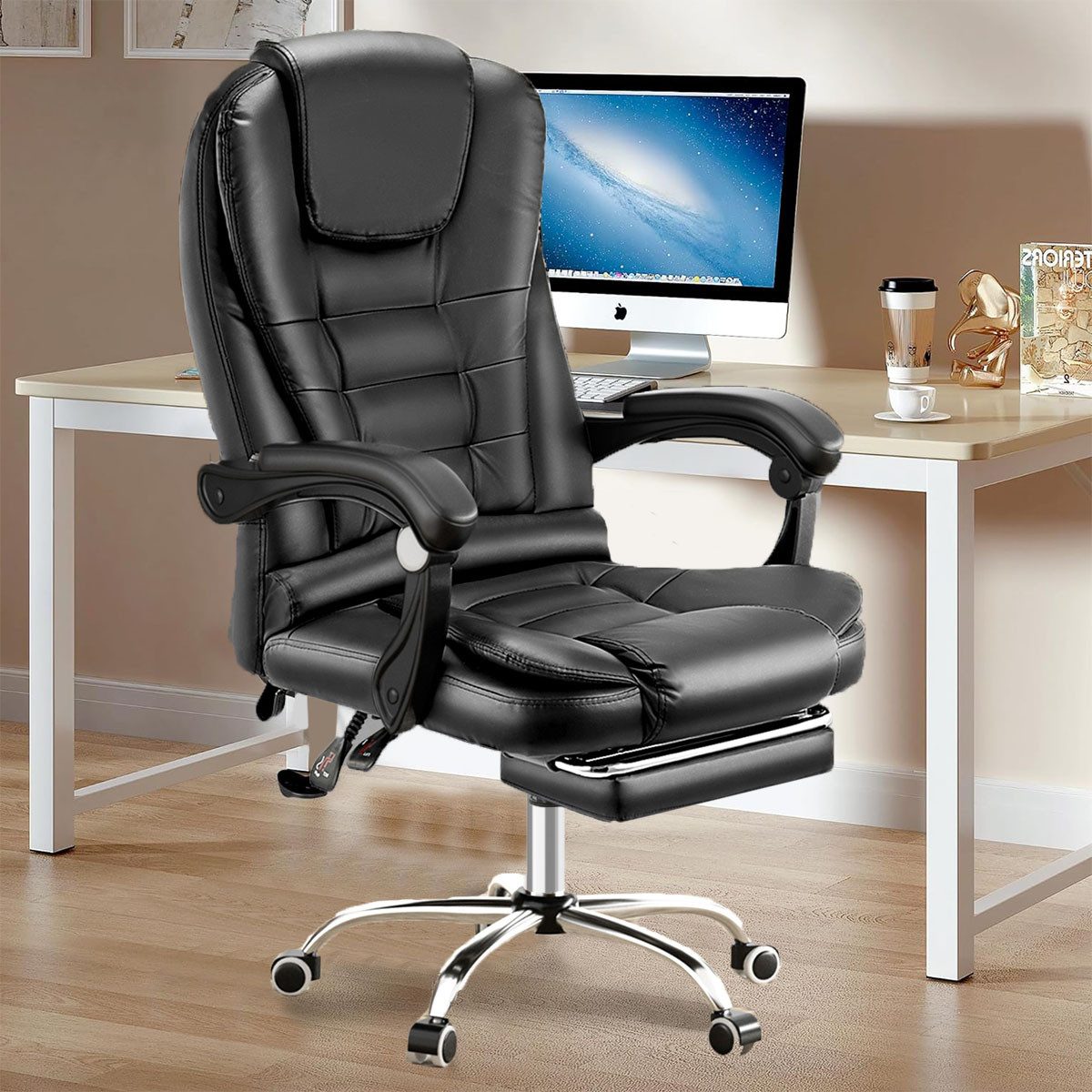 oyajia Bürostuhl PU-Leder Bürostuhl Chefsessel Gamer,Massage günstig online kaufen