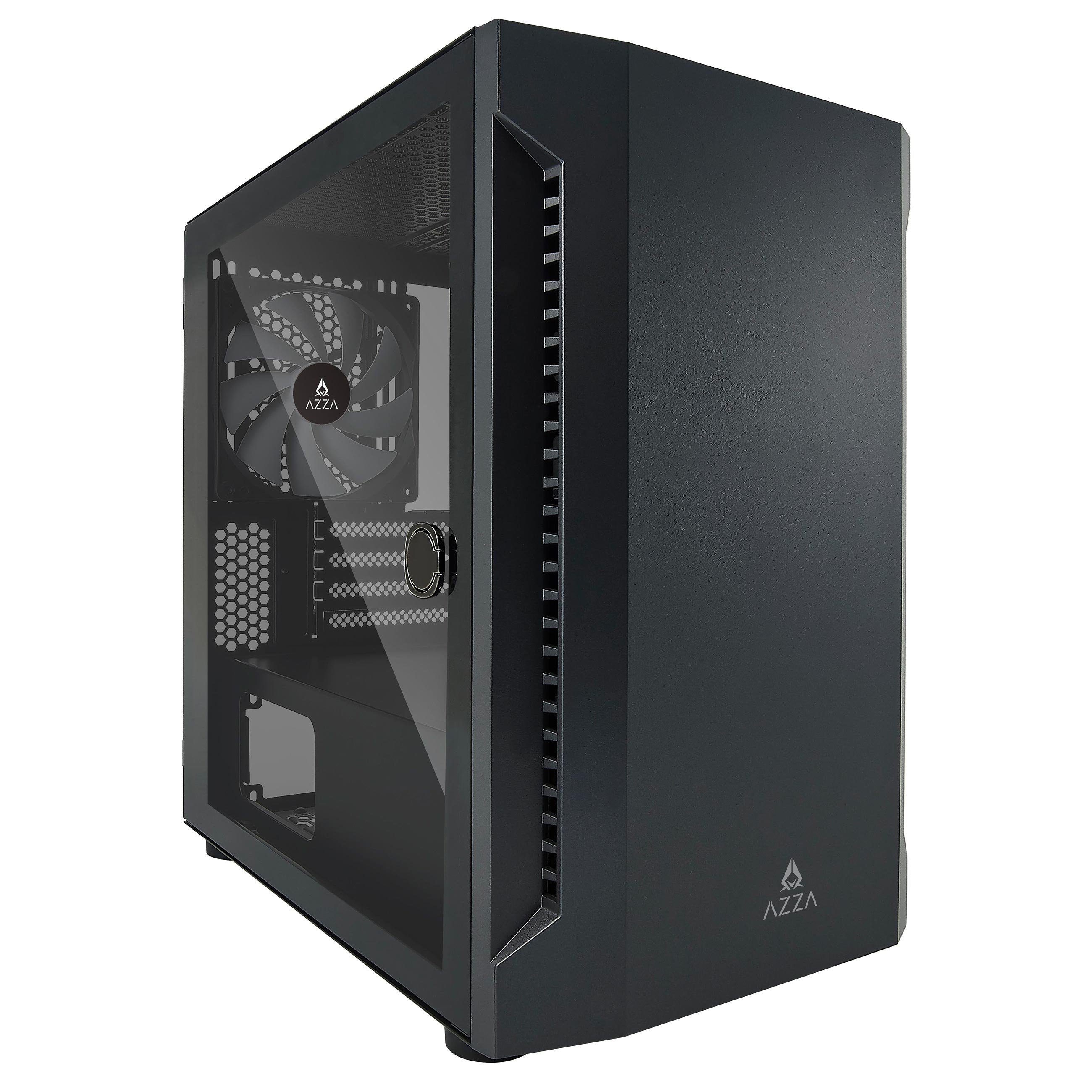 AZZA Gaming-Gehäuse Bastion 120, Formfaktor: mATX, Tempered Glass, 1x 140mm Lüfter