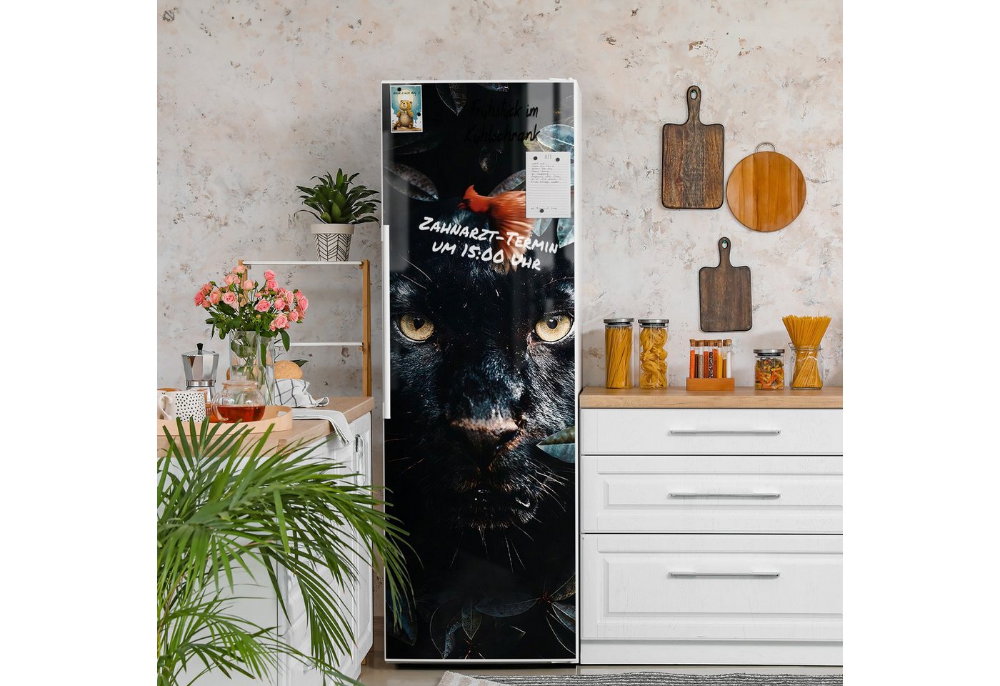 Thumbnail - DEQORI Magnetfolie 'Verborgene Raubkatze', beschreibbar Kühlschrank Magnetmatte magnetisch Magnetfolie