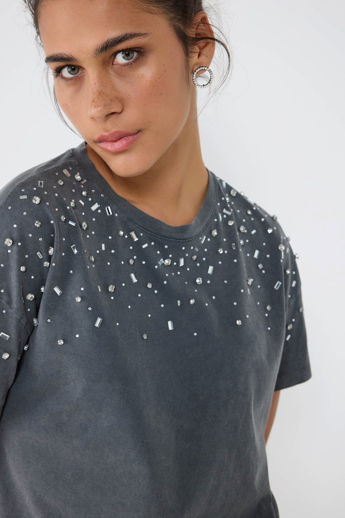 No Matter What T-Shirt Crop-T-Shirt mit Steinverzierungen günstig online kaufen