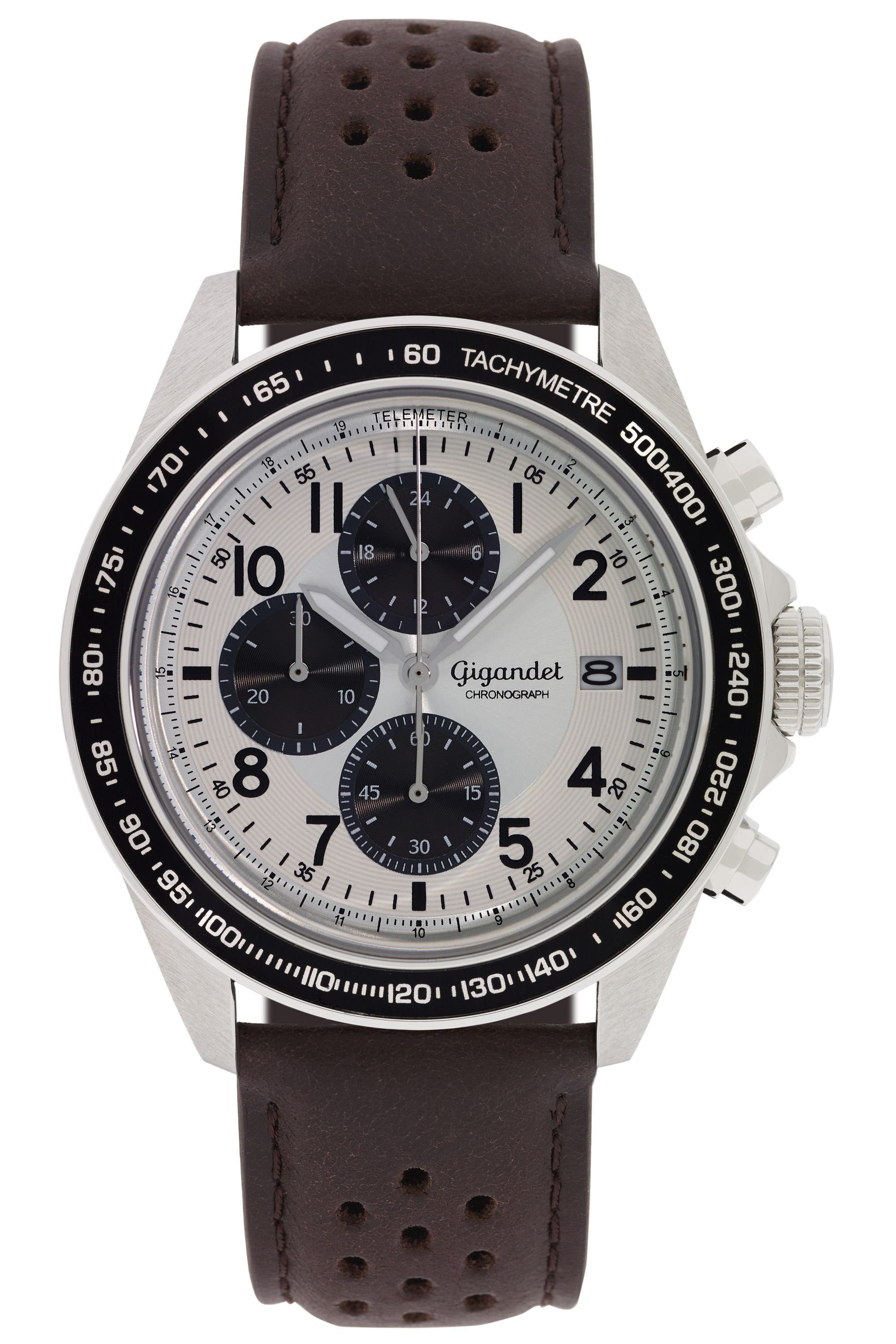 Chronograph, 24-Std. Anzeige, Chronograph Gigandet Racetrack, Mineralglas, Tachymeter Datumsanzeige,