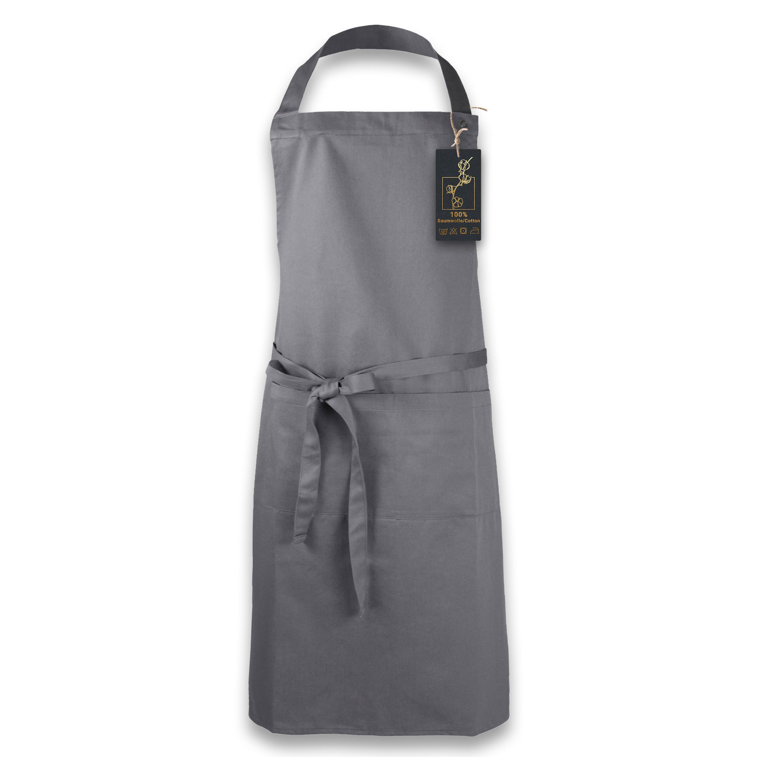 ZOLLNER Kochschürze, 75 x 100 cm, 100% Baumwolle, verstellbaren Nackenband günstig online kaufen