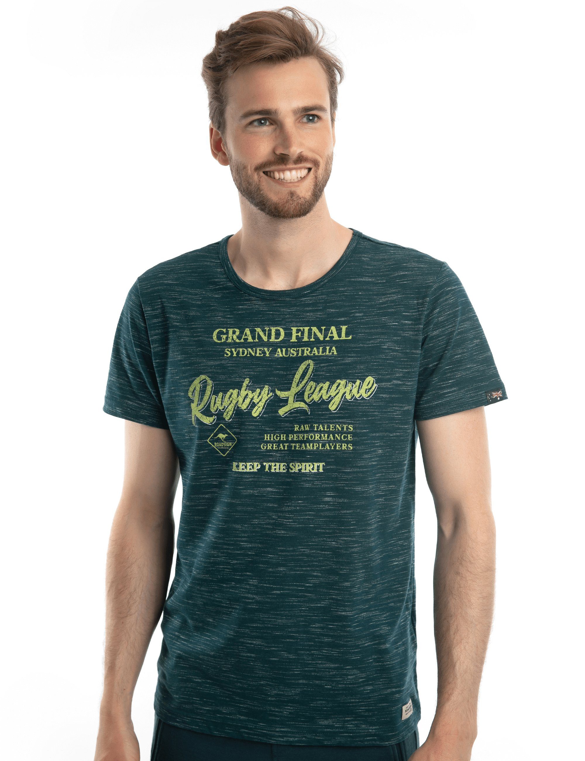 ROADSIGN australia T-Shirt Rugby (1-tlg) mit Rundhalsausschnitt, mit sportlichen Aufdruck "Rugby League" Blau