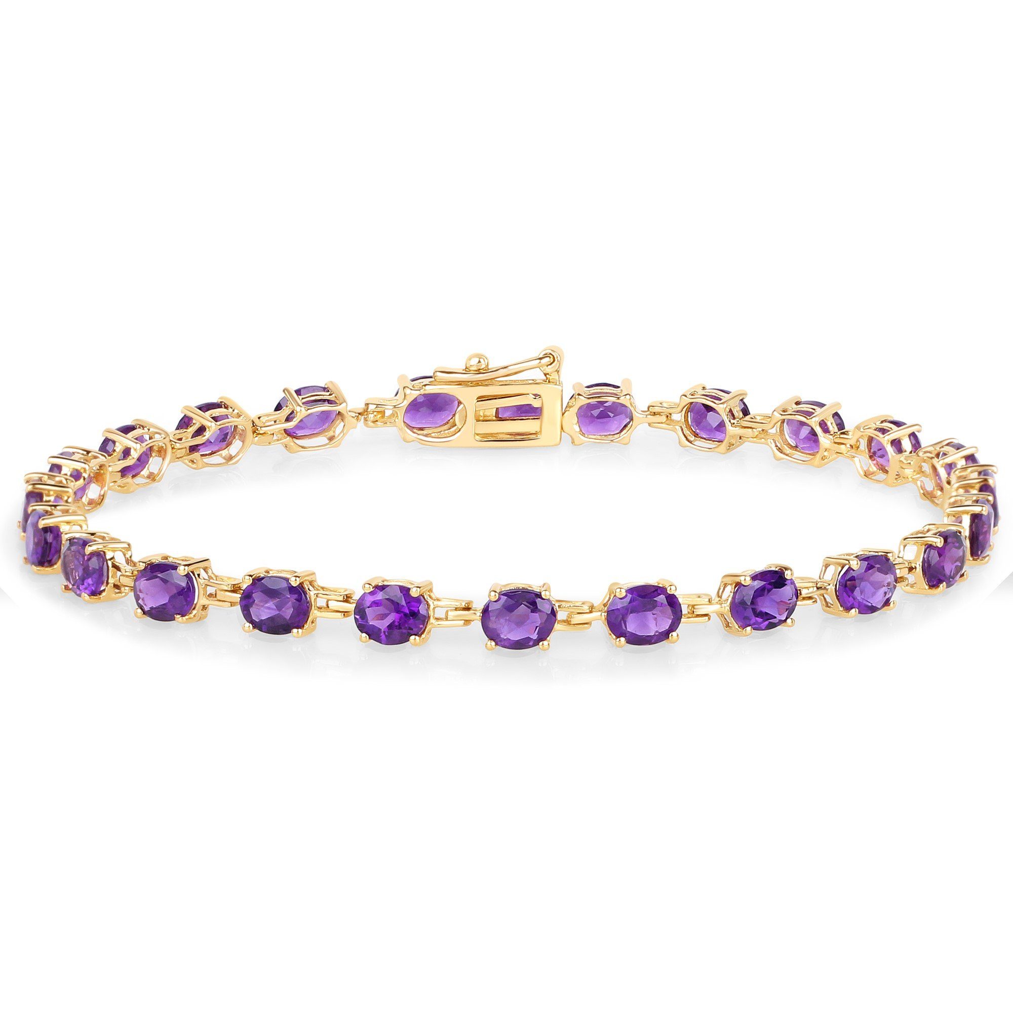 Vira Jewels Armband 925-Sterling Silber vergoldet Glänzend Amethyst lila