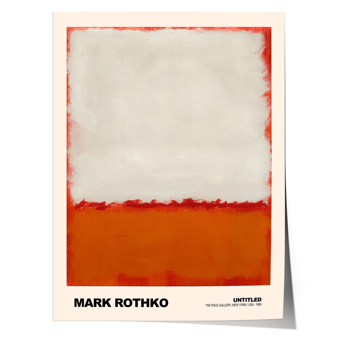 JUSTGOODMOOD Poster Mark Rothko Untitled White Red and Orange Abstrakter Expressionismus F, (1 St)