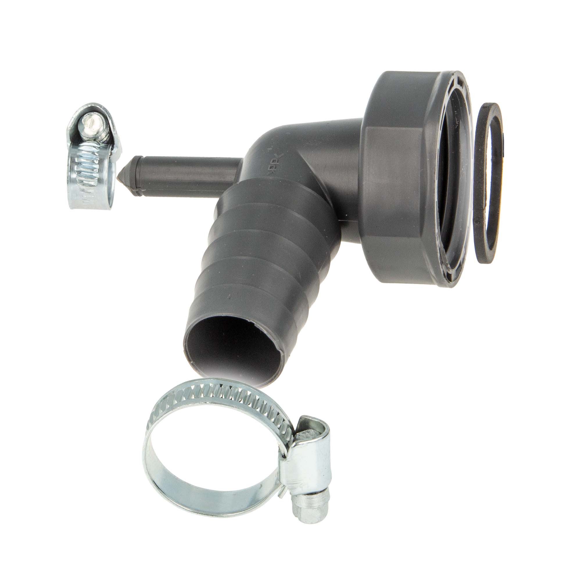 tecuro Siphon 90° Geräteanschlusstülle, 1 Zoll UWM x Tülle 19-23 mm