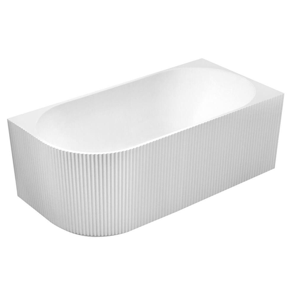 HAK Badewanne TIBERA STRIP R Eckbadewanne, 150x75cm, Wellenpaneel, Weiß
