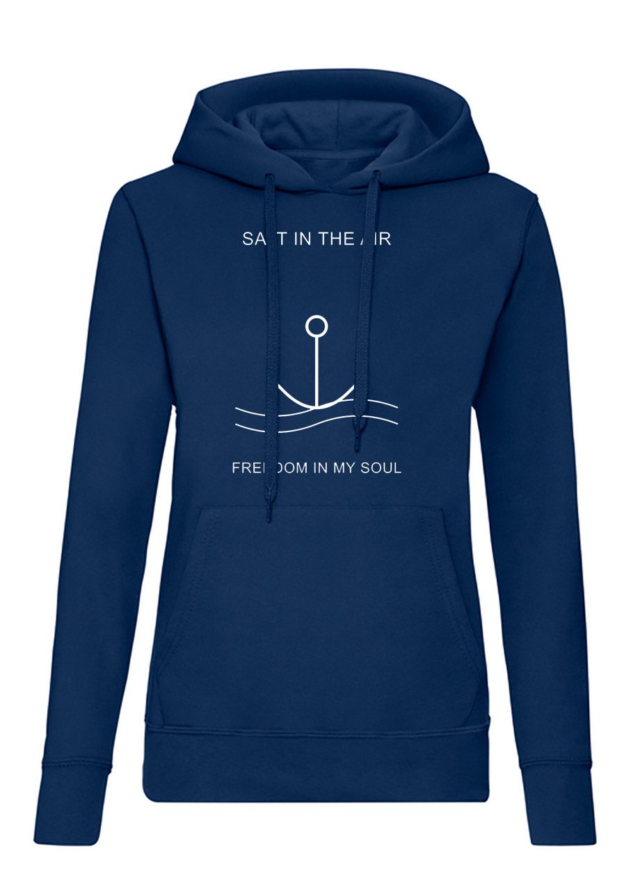 Blondie & Brownie Hoodie SaltSaul Damen Hoodie Anker Salt in the Air Freedom Soul Motiv Print SaltSaul Damen Hoodie Anker Freedom Style