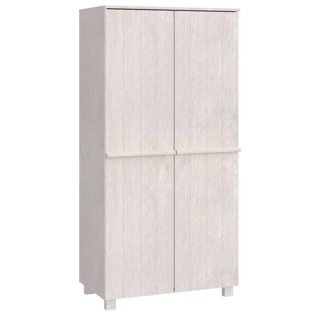 vidaXL Kleiderschrank aus Kiefernholz in Weiß mit 2 Türen und einem Einlegeboden (LxBxH: 50x89x180 cm)