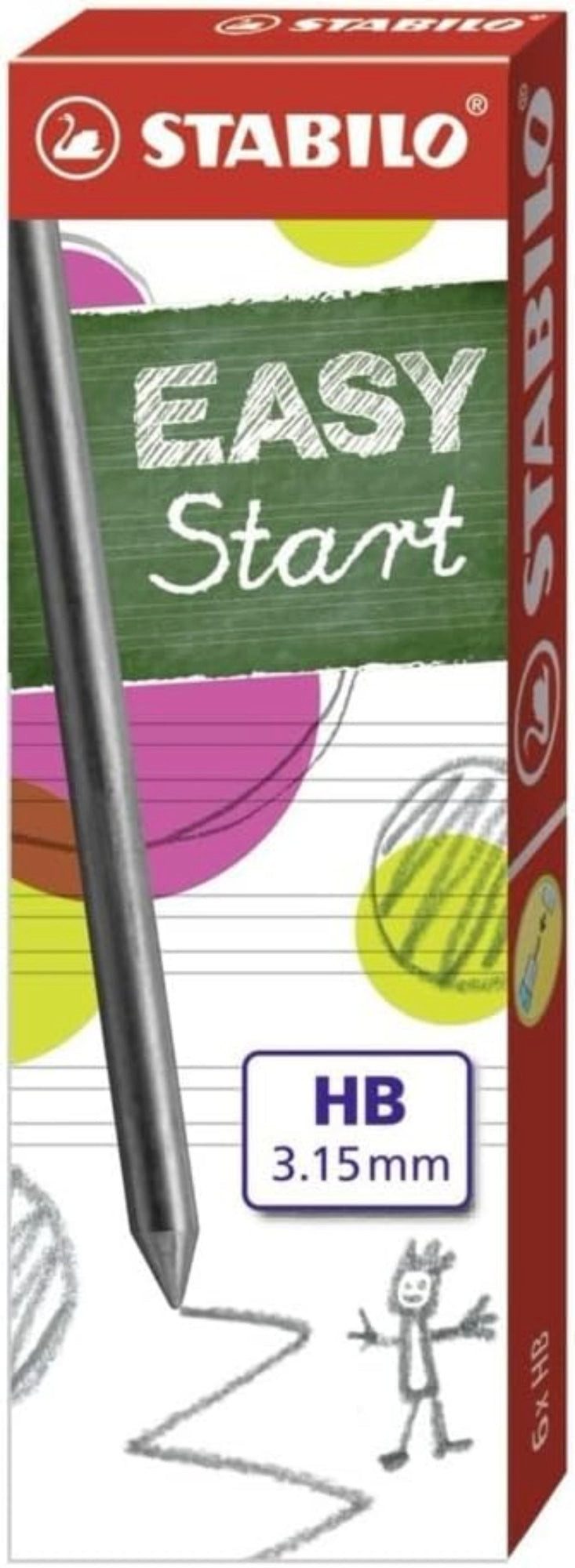 STABILO Buntstift STABILO EASYergo 3.15 Nachfüllminen HB – 6er Pack