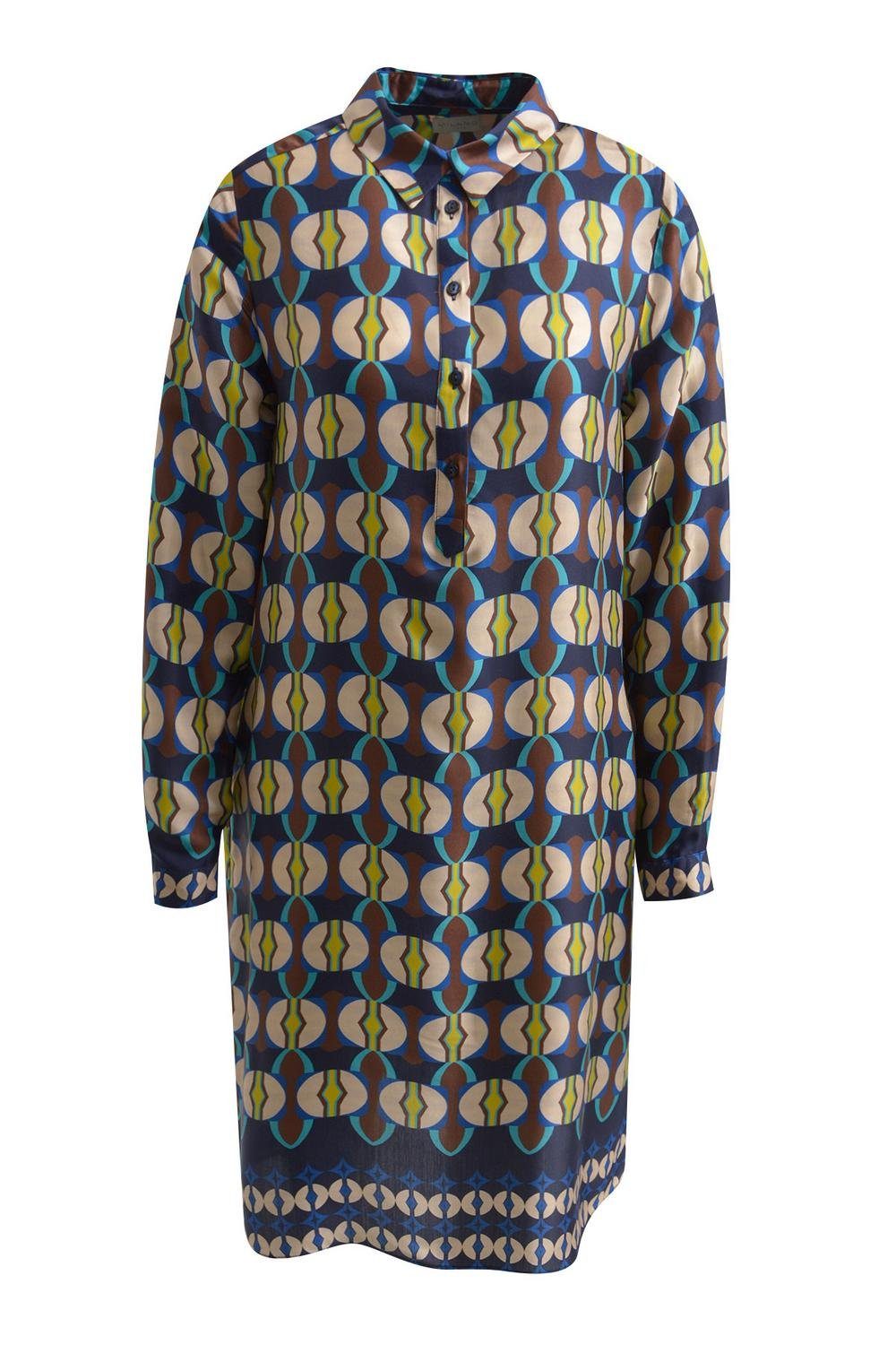 Milano Italy Sommerkleid DRESS WITH COLLAR, HALF PLACKET, 1/
