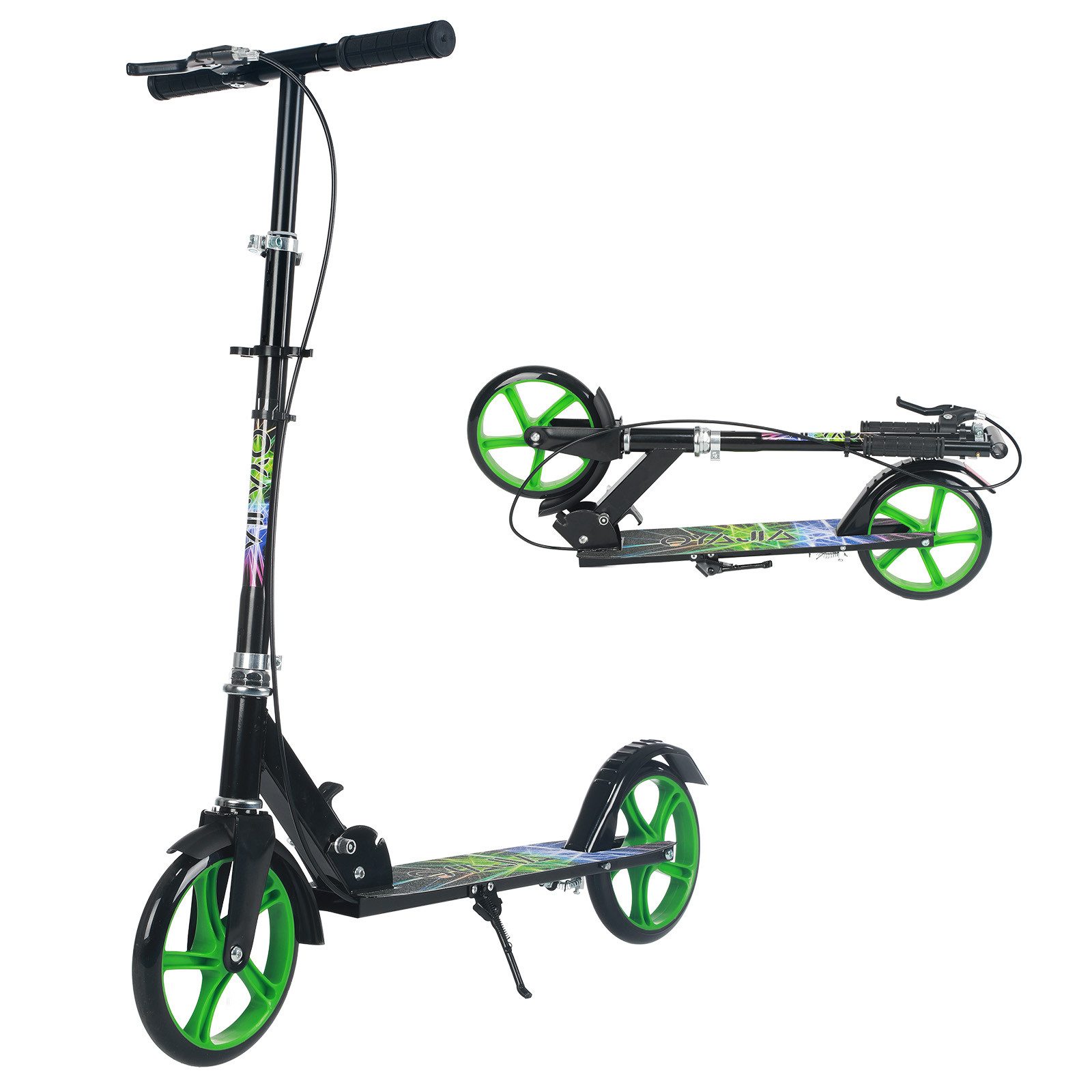oyajia Cityroller Tretroller Kickroller Cityroller Kinderroller Erwachsene Scooter, (Faltbar Tret-Roller höhenverstellbarer Cityroller), mit Klappfunktion, Kinderscooter mit PU Räder, 100kg belastbar