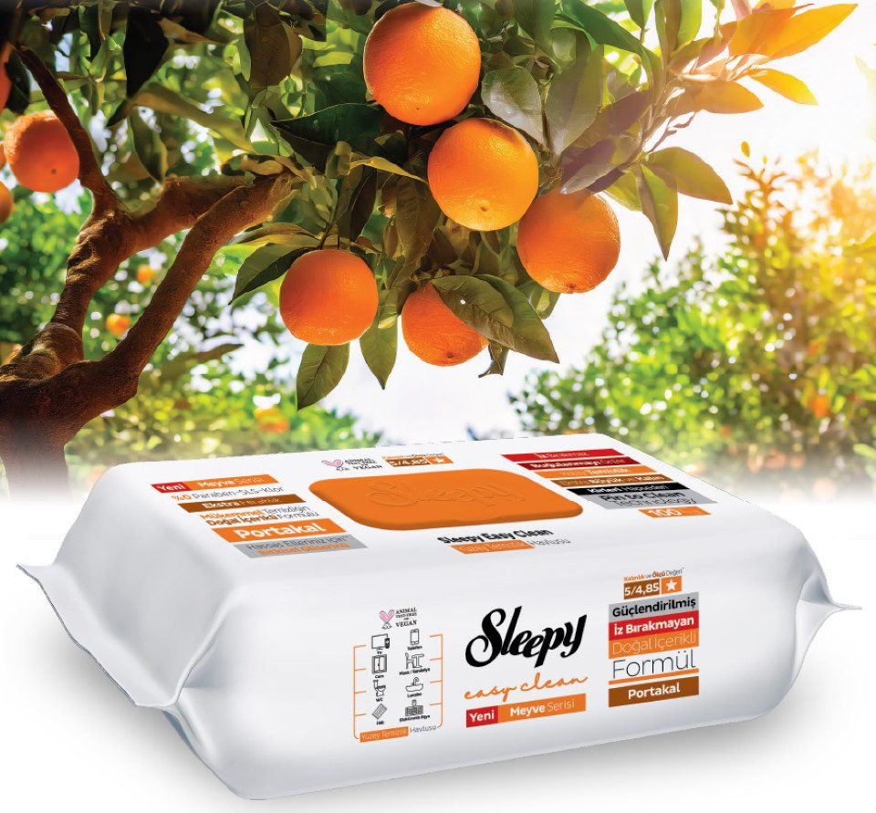 Sleepy 3x Orange Reinigungstücher (3-tlg)
