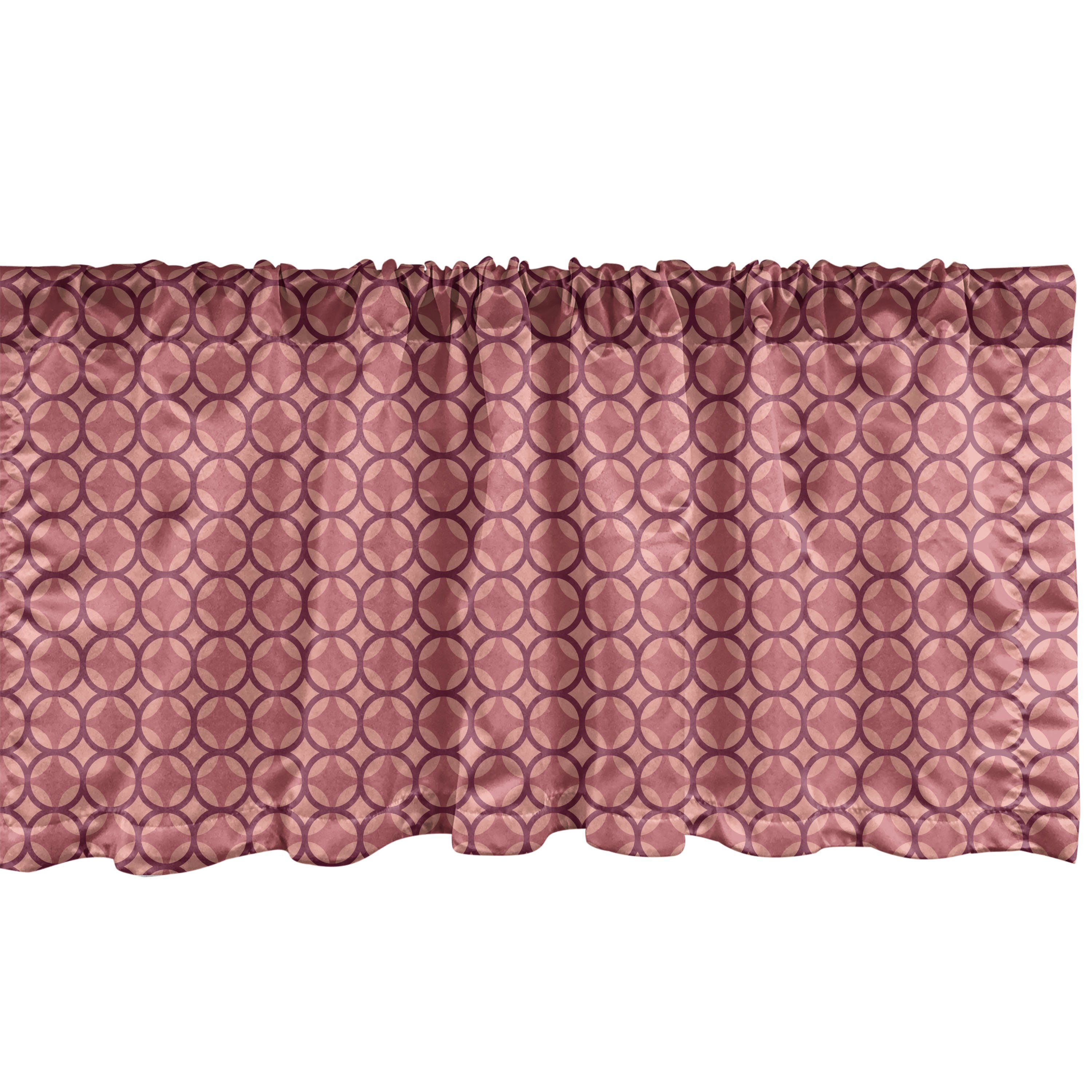 Scheibengardine Vorhang Volant für Küche Schlafzimmer Dekor mit Stangentasche, Abakuhaus, Microfaser, Abstrakt Geometrische und Retro-Motive