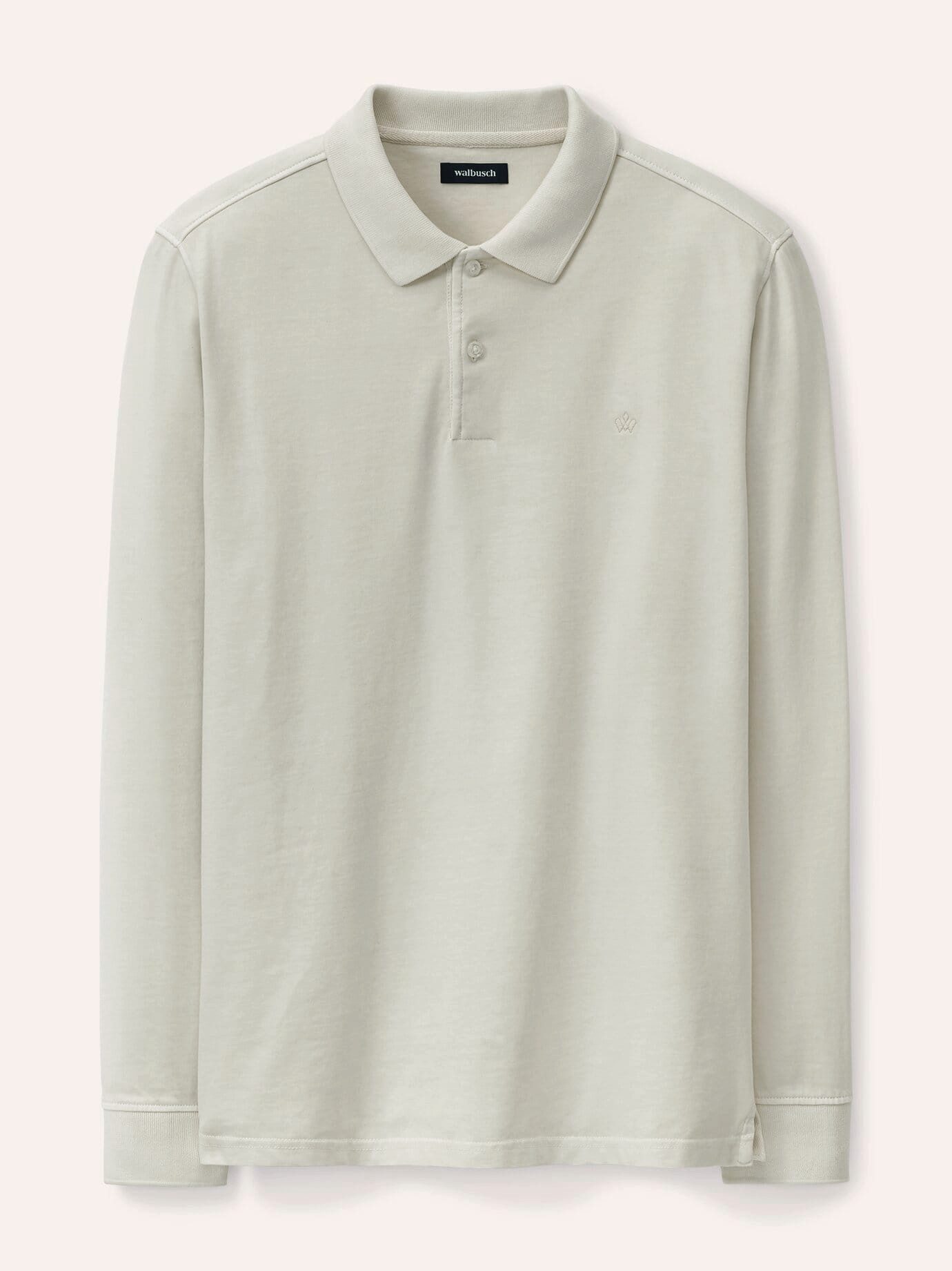 Walbusch Poloshirt Herren Langarmpolo aus weicher Baumwolle Shirt Poloshirt, garment-dyed, extraweich & pflegeleicht