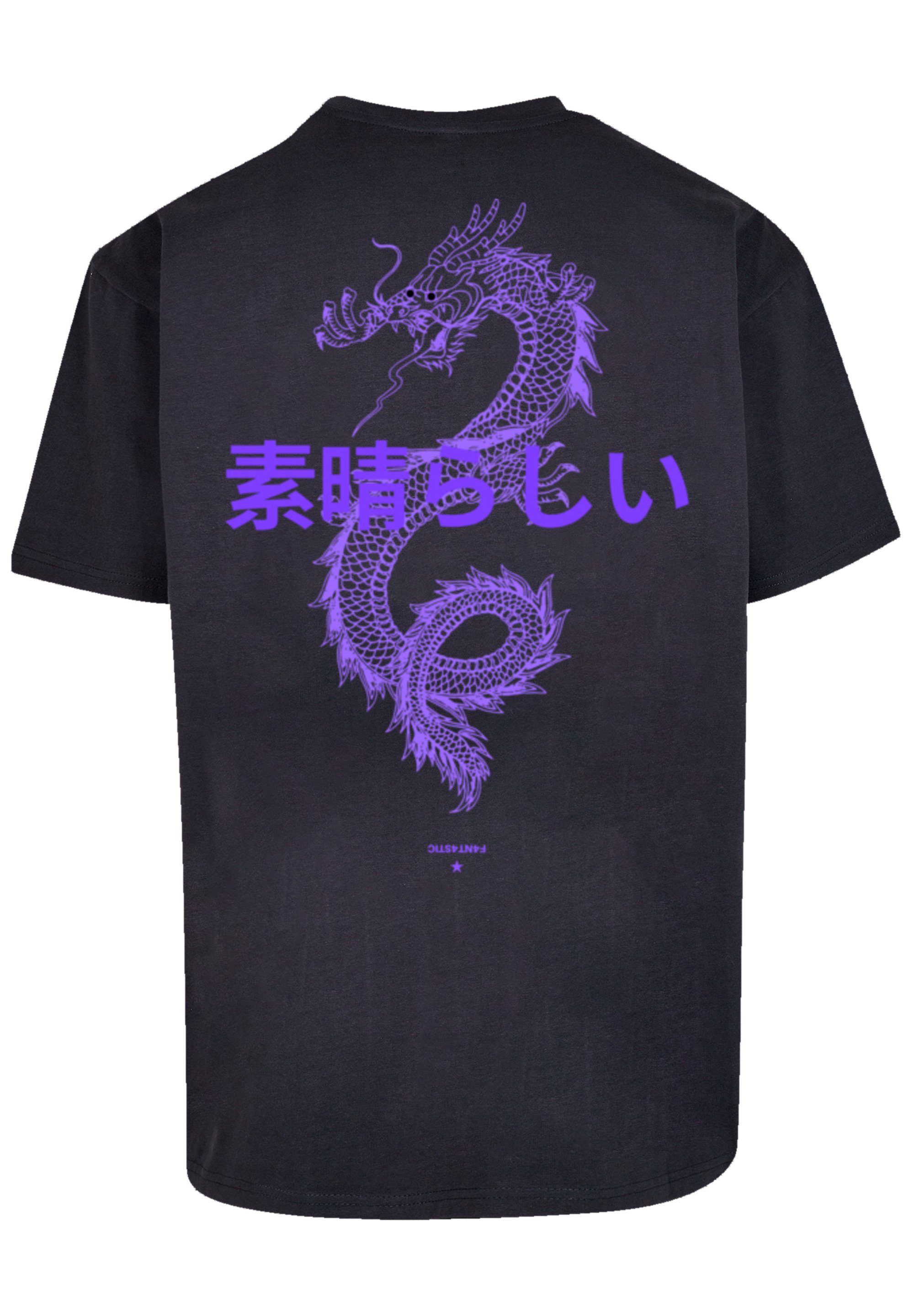 F4NT4STIC T-Shirt PLUS SIZE Dragon Drache Japan Print navy