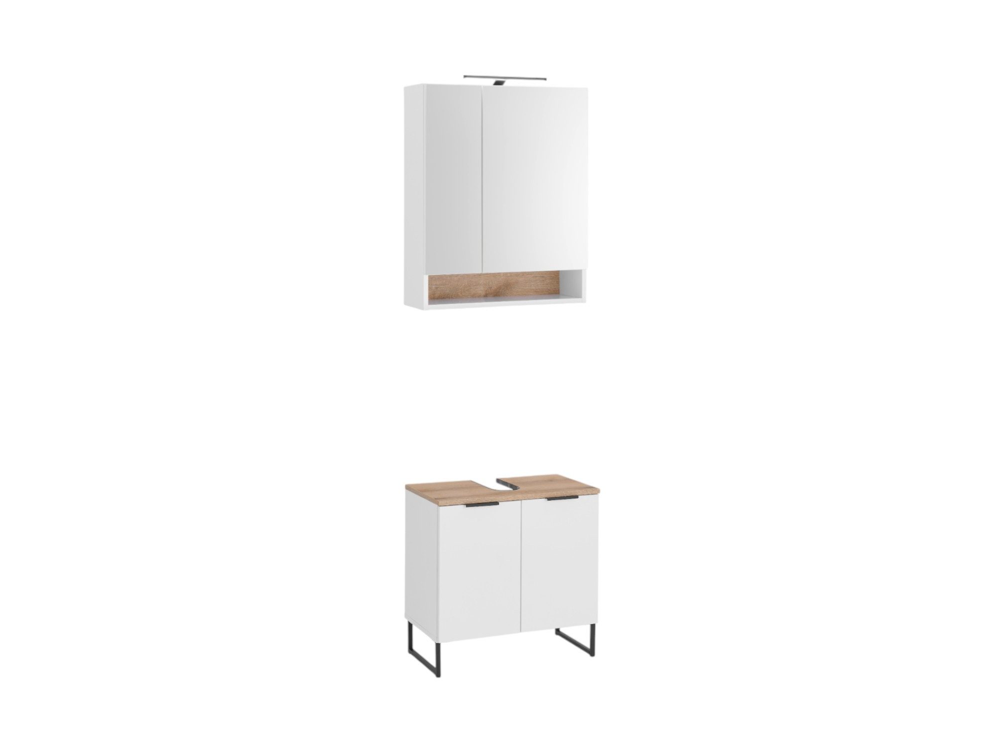 moebel-dich-auf Badmöbel-Set Aspen 60, (Set 4, Spiegelschrank, Waschbeckenunterschrank, 2-St), Softclose