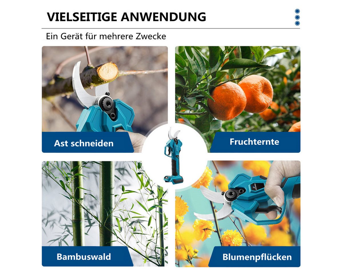 Thumbnail - Insma Akku-Kettensäge, 20 cm Schwertlänge, Set, Kettensäge, Bürstenlos Schere, Automatische Ölung, mit 130-248cm Telesko...