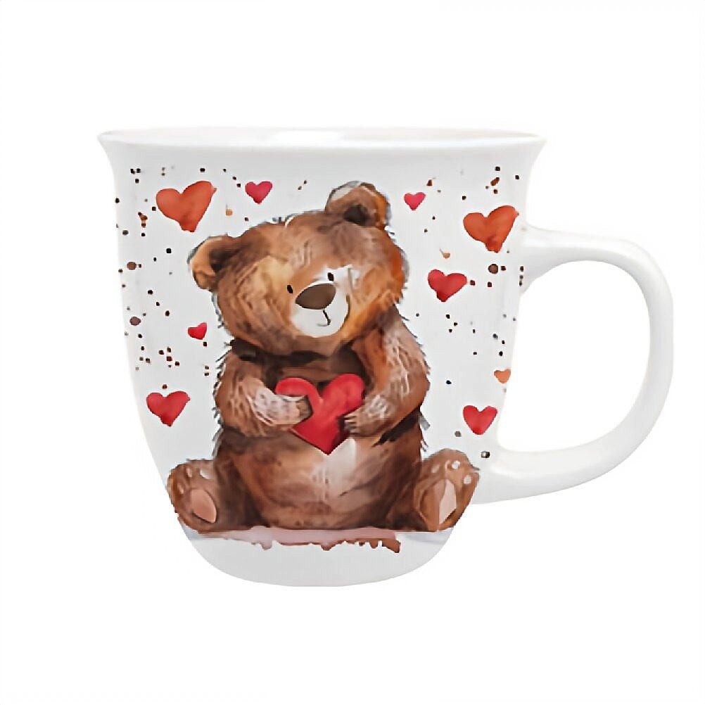 Duo-Gift Tasse Romantische Duo Tasse Bär mit Herzen 650 ml im Geschekkarton, Romantische Duo Tasse Bär mit Herzen 650 ml im Geschekkarton