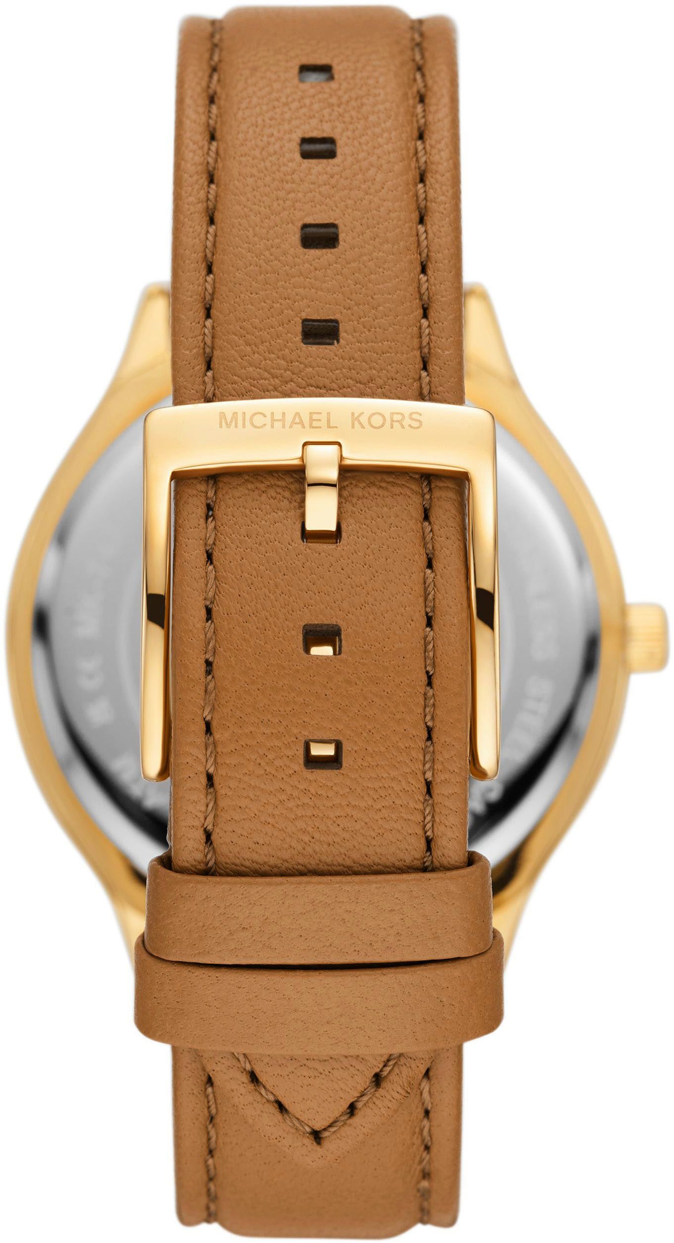 MICHAEL KORS Quarzuhr SLIM RUNWAY MK7543, Armbanduhr, Damenuhr, Lederarmband, analog