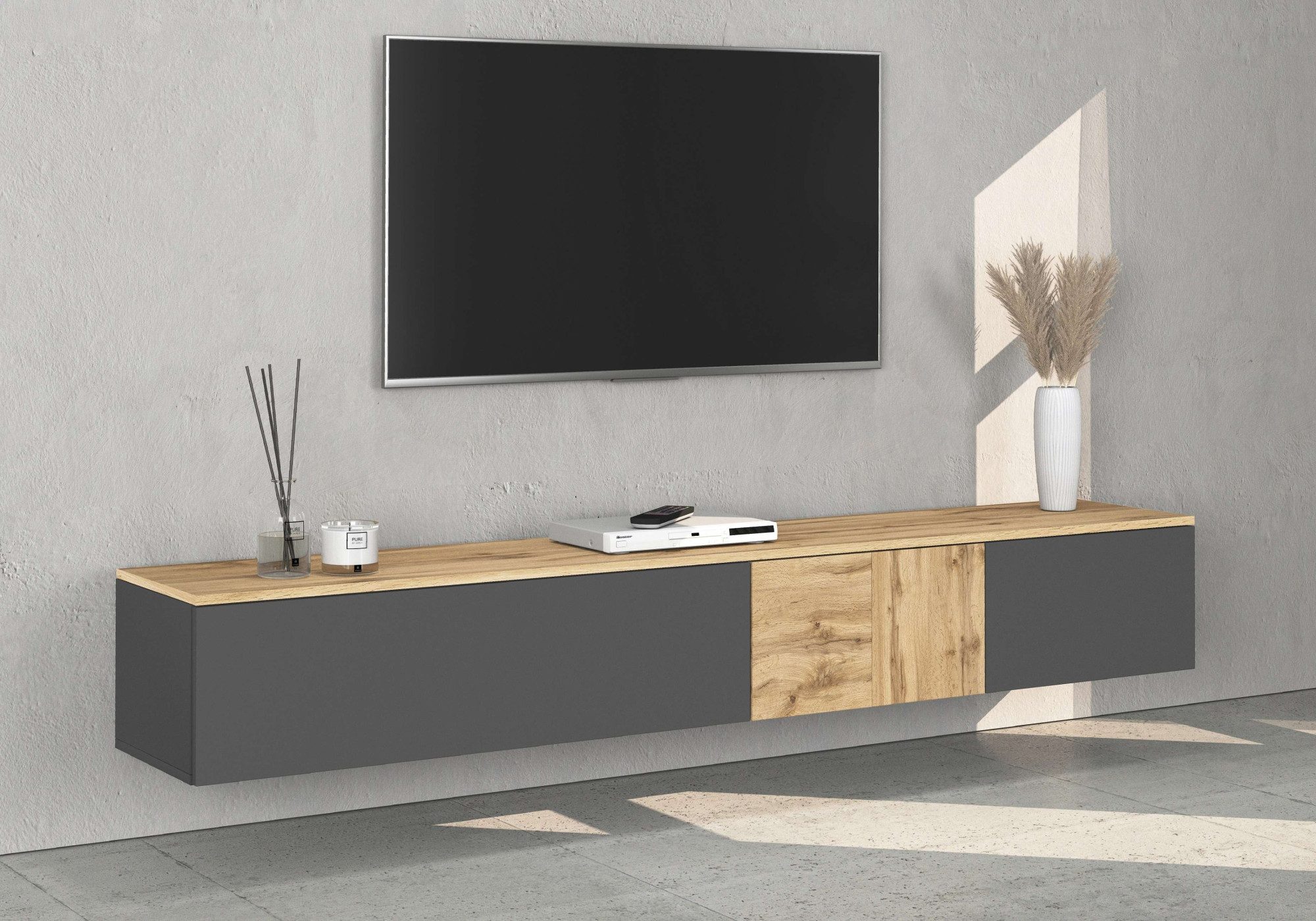 OTTO home Lowboard ISEO, TV-Kommode,TV-Möbel,TV-Bank, 3 Fächer, Breite 210 günstig online kaufen