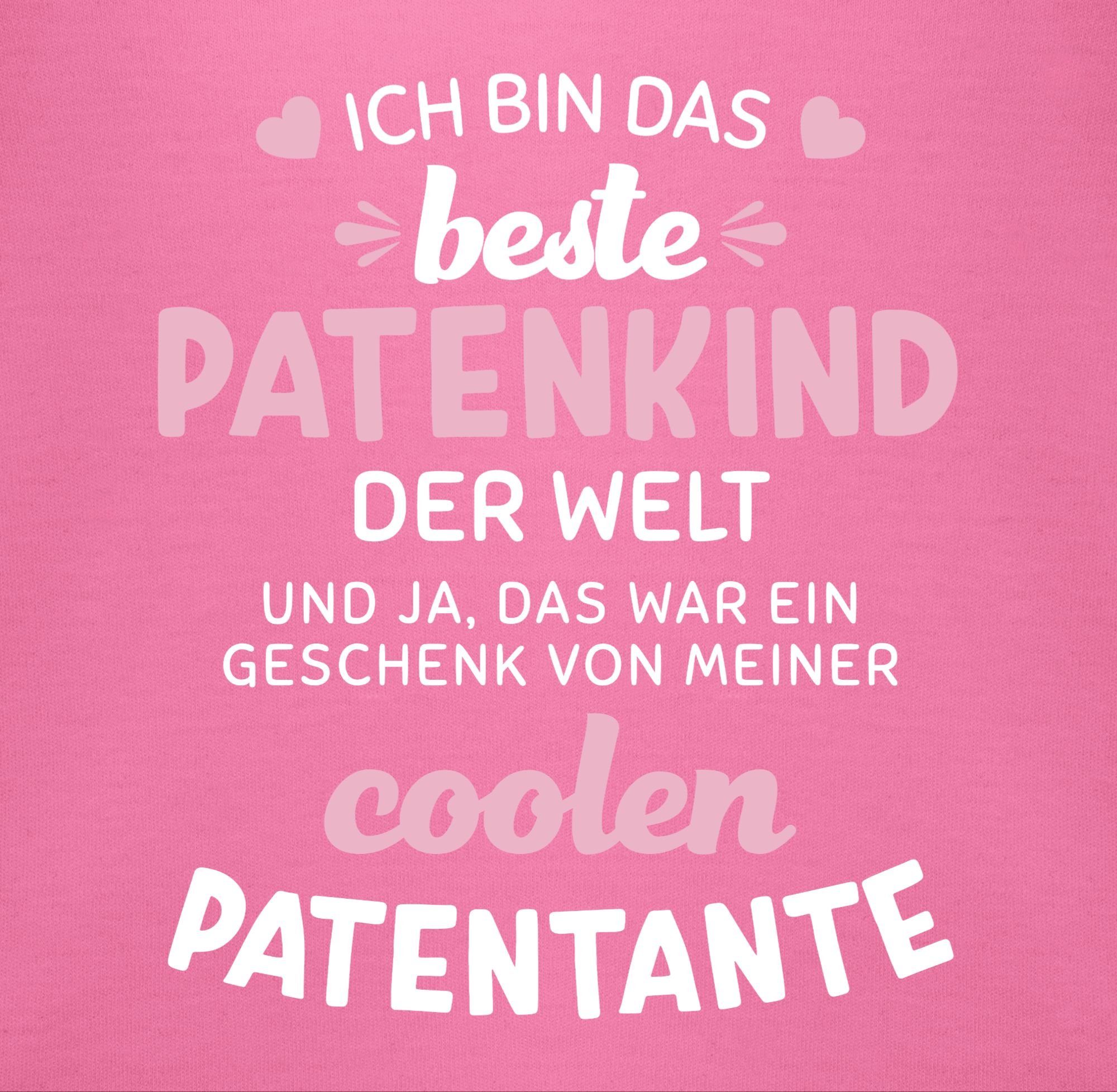 Pink der weiß/rosa, Lätzchen das Shirtracer Patentante Welt Ich Patenkind Baby beste bin 2