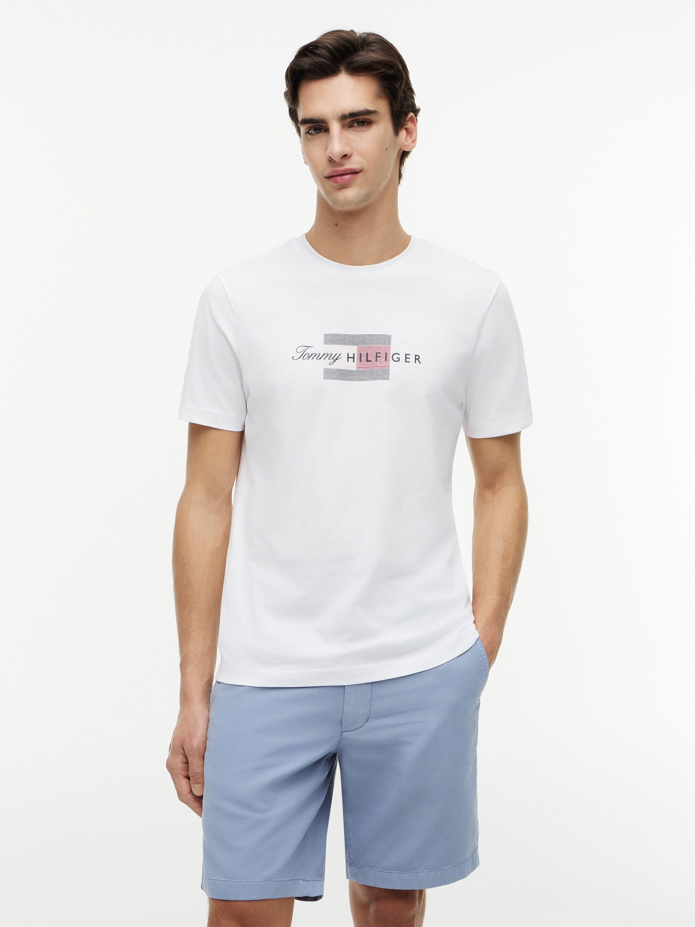 Tommy Hilfiger T-Shirt SCRIPT FLAG REGULAR TEE aus Jersey mit Flag-Grafik