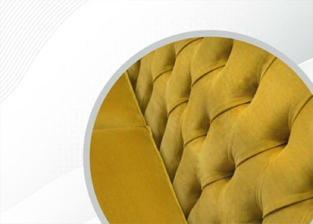 in Polstermöbel Chesterfield-Sofa Gelber Chesterfield Sofa Europe luxus JVmoebel 2-Sitzer Couch Made Neu,