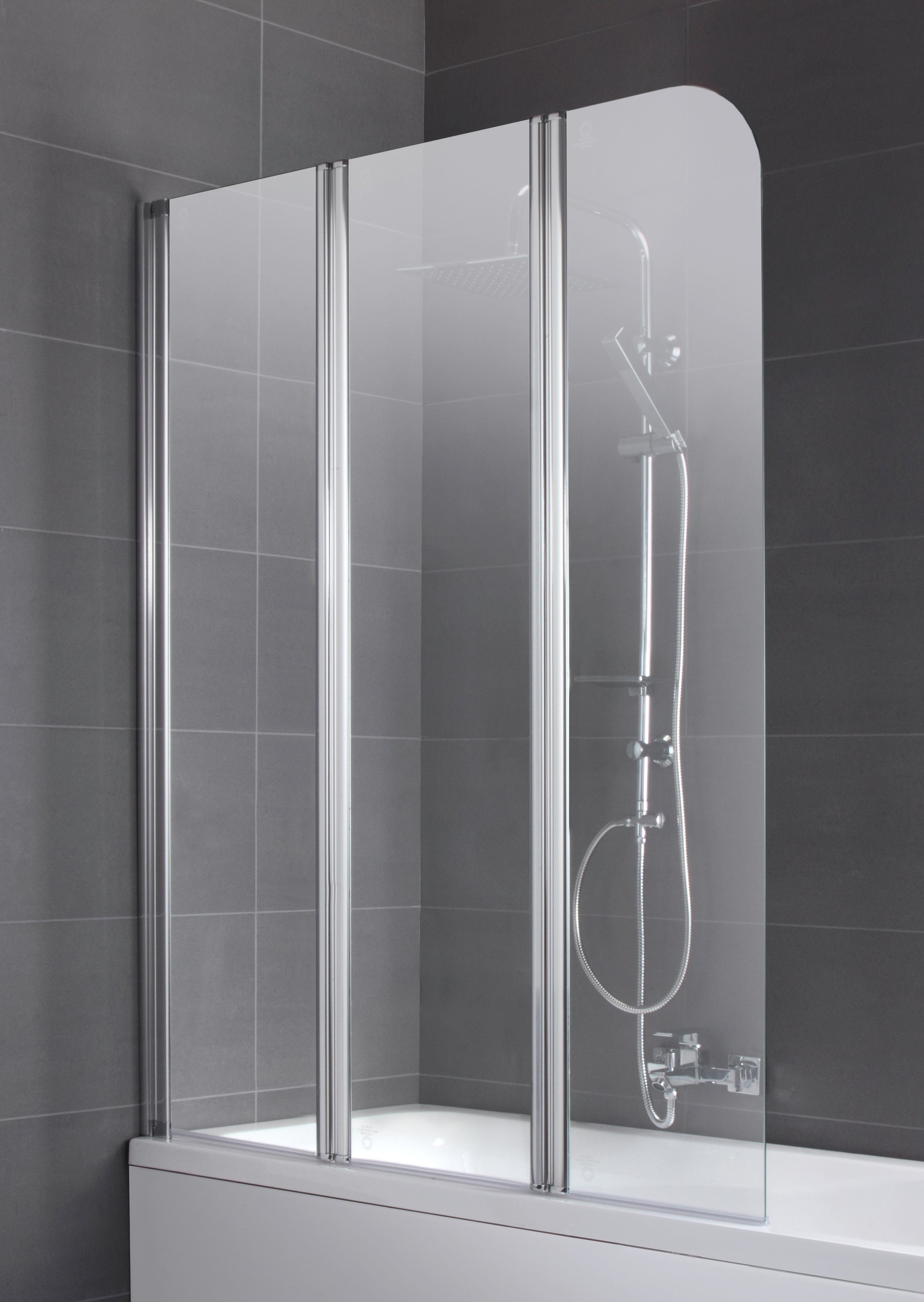 welltime Badewannenaufsatz Summer, Sicherheitsglas, (3 tlg), Duschabtrennung für Badewanne, Spritzschutzwand für Badewanne