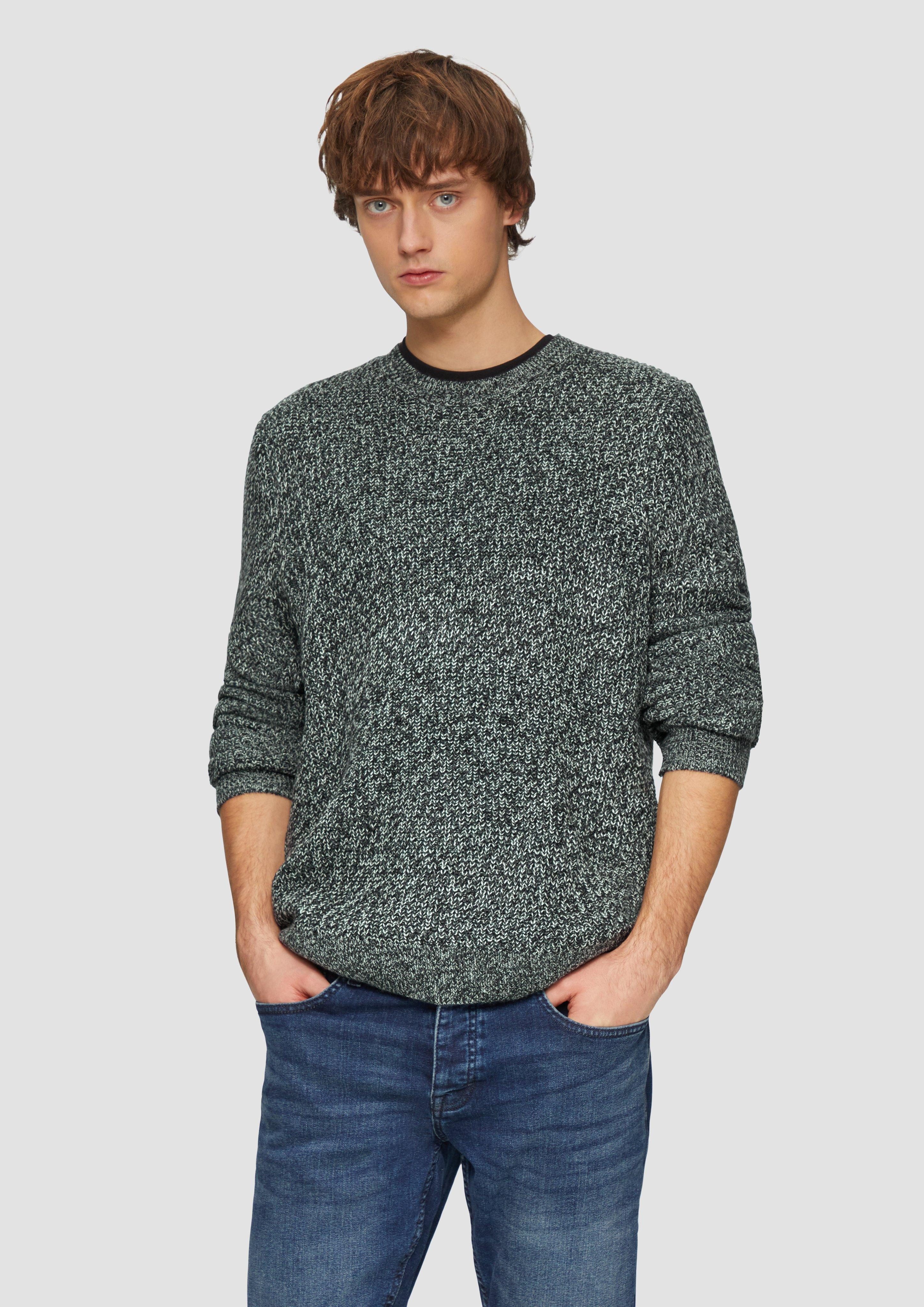 QS Strickpullover Strickpullover mit Rippstruktur günstig online kaufen
