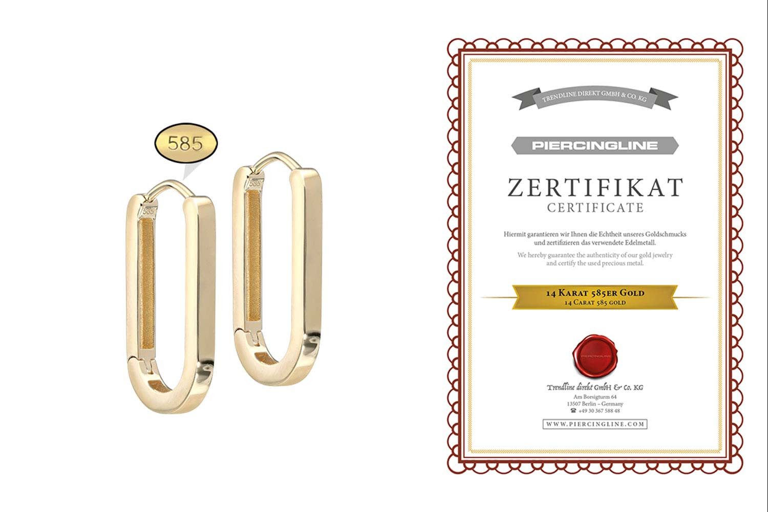 FILANGO Paar Creolen 14 Karat Gold günstig online kaufen