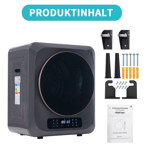 PFCTART Ablufttrockner Edelstahltrockner,850W, Mehrfachfiltration,6 Funktionen
