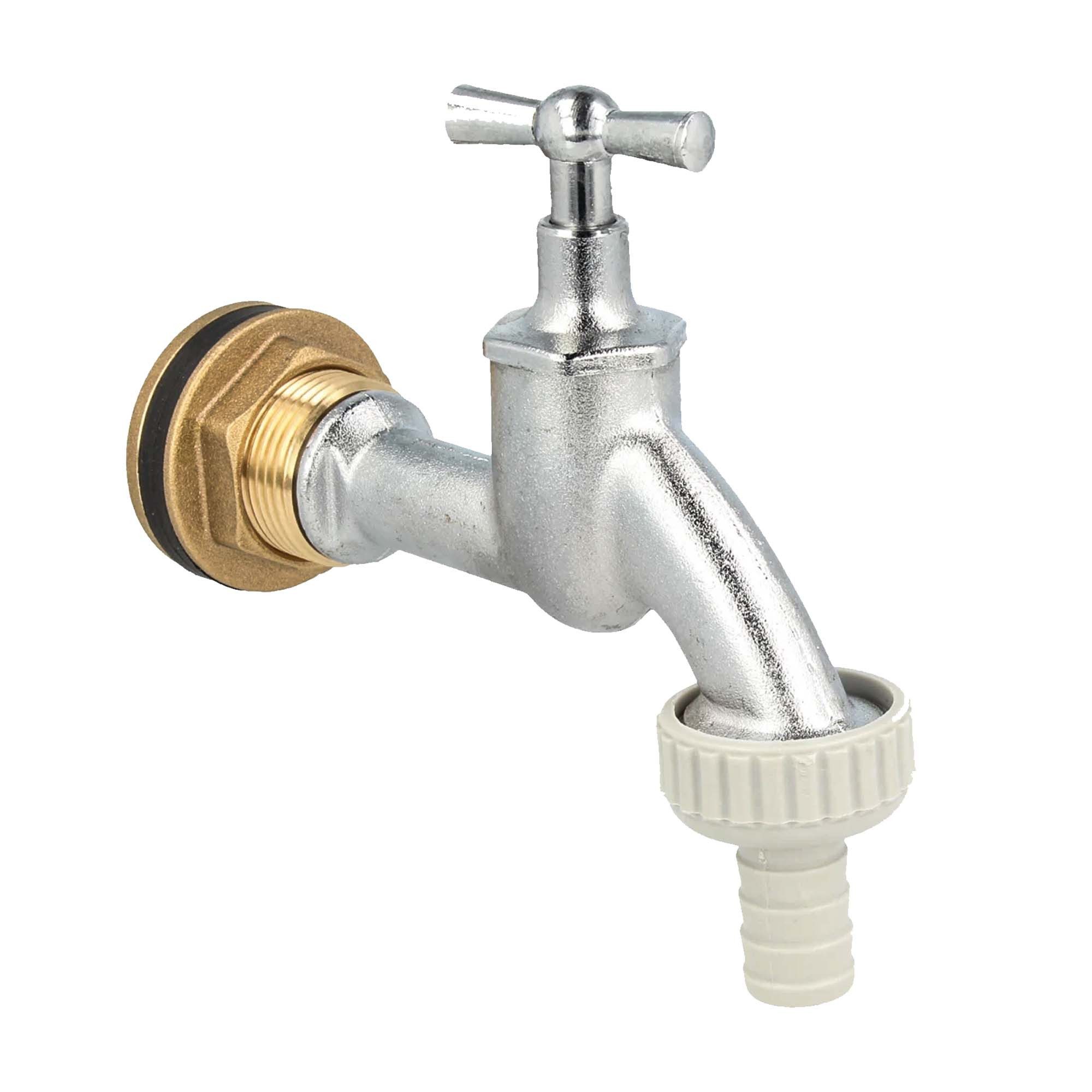 tecuro Auslaufventil Auslaufventil mit Behälterverschraubung für Regentonne Wassertank
