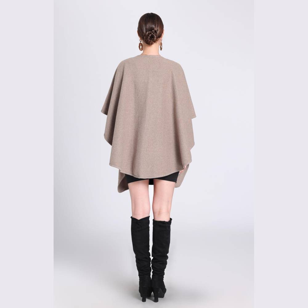 Blusmart Strickponcho Damen Strick Poncho Cape (V-Ausschnitt, Einheitsgröße, Warm Umhang Überwurf) Für Herbst Winter Frühling, Unifarben – Bild 4 von 5