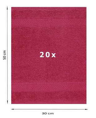 Betz Gästehandtücher 20 Stück PALERMO Größe 30x50 cm Farbe cranberry, 100% Baumwolle (20-St)