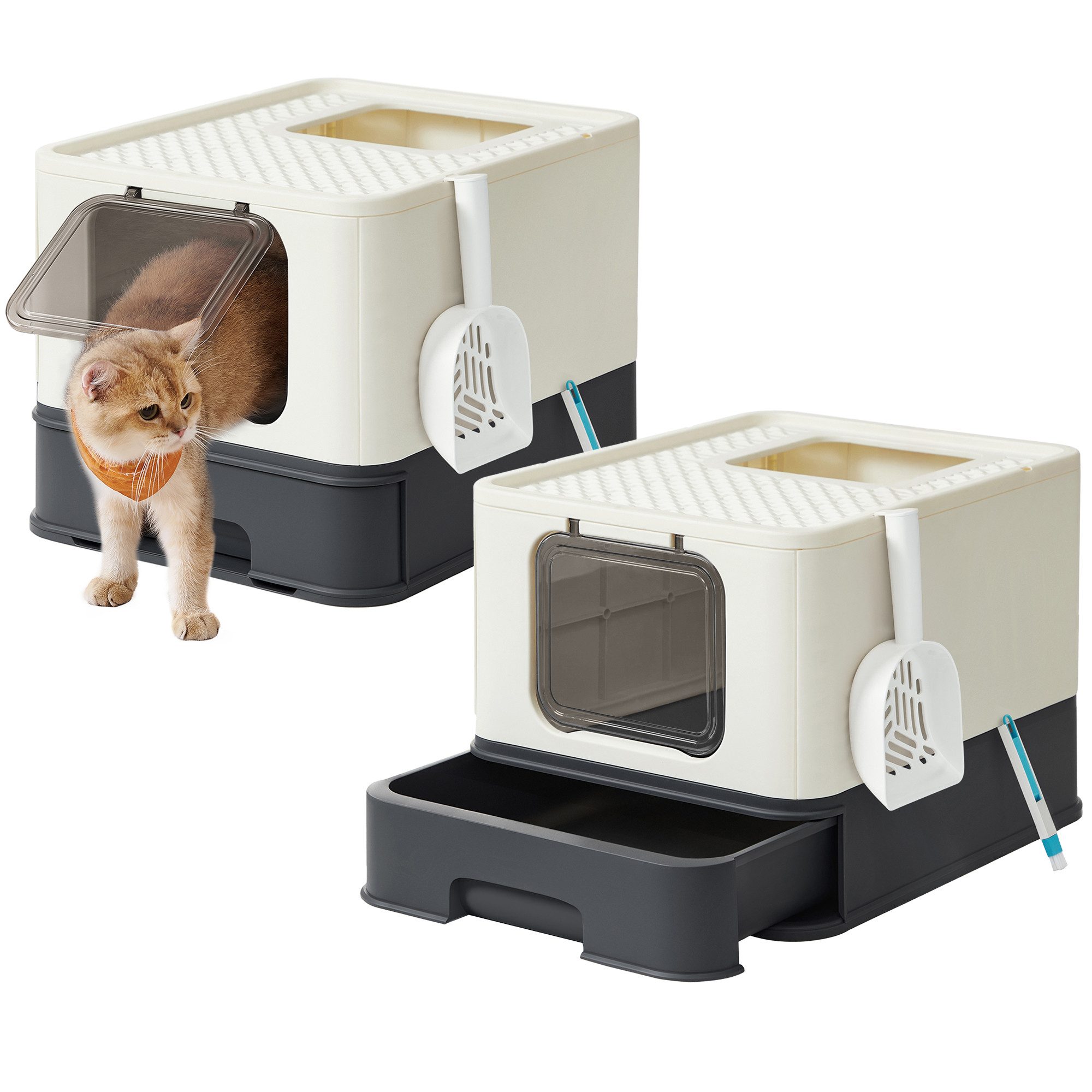 FEANDREA Katzentoilette, Katzenklo, mit Deckel, für Mehrkatzenhaushalte günstig online kaufen