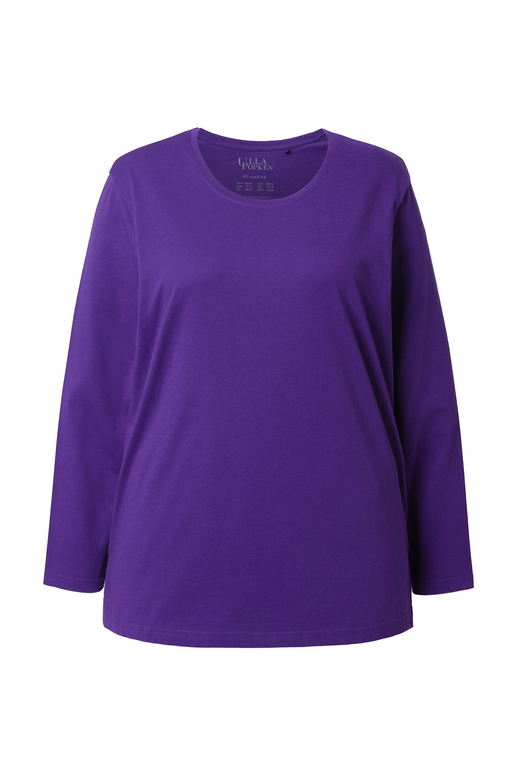 Ulla Popken T-Shirt Shirt Relaxed Rundhalsausschnitt Langarm günstig online kaufen