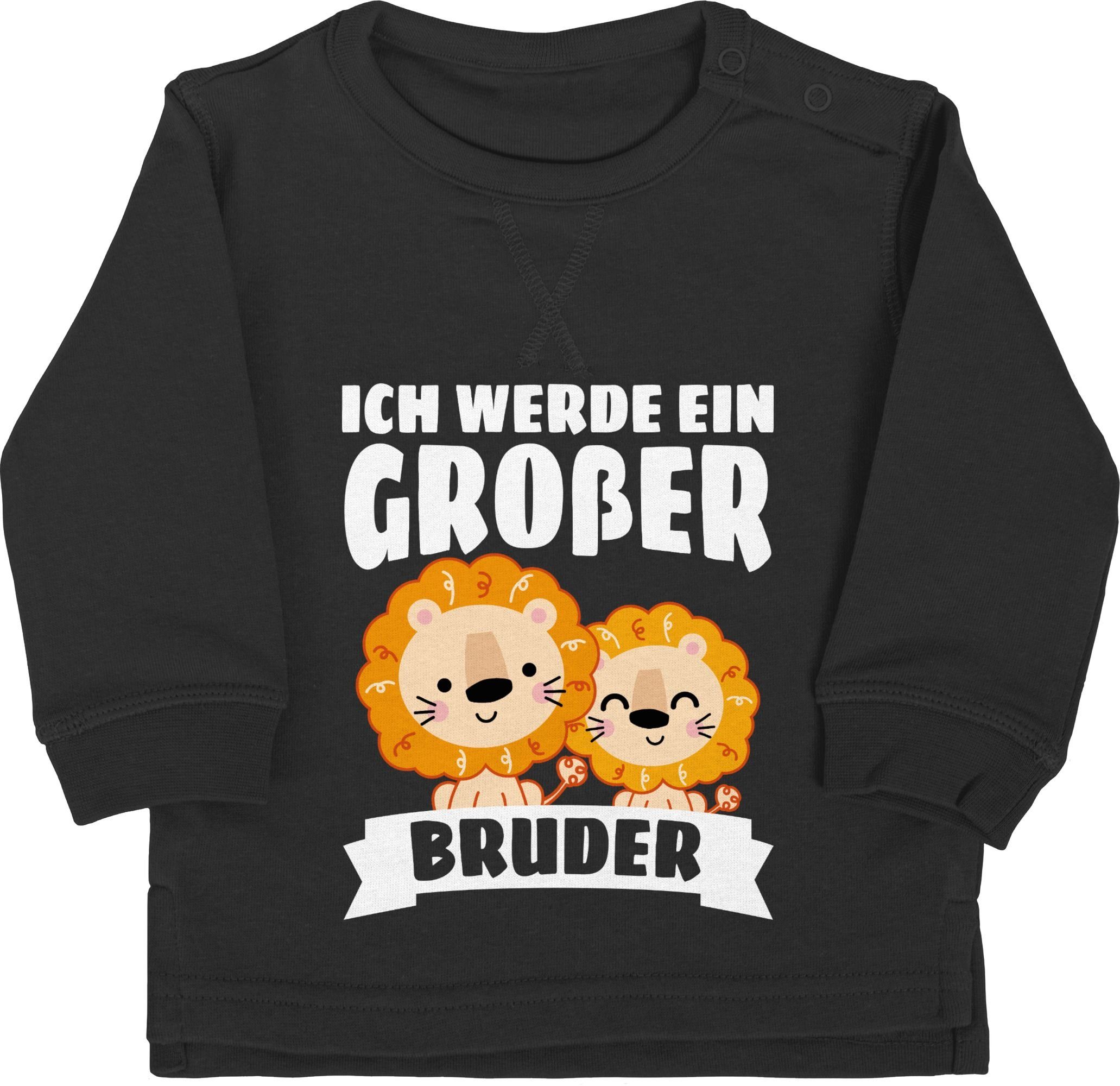 Shirtracer Sweatshirt Ich werde ein großer Bruder - Löwe Großer Bruder 2 Schwarz