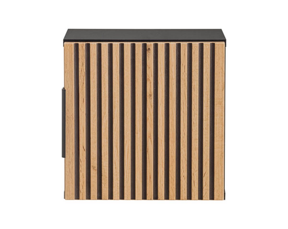 einfachgutemoebel Waschtisch-Set Bad Hängeschrank Tribune, 1-türig 35 x 35cm, Schwarz - Wotan-Eiche, (Badmöbel Set, 1-St., Hängeschrank)