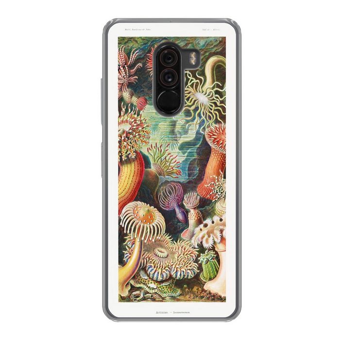 MuchoWow Handyhülle Ernst Haeckel - Anemone - Retro - Natur - Pflanzen - Meer Phone Case Handyhülle Xiaomi Pocophone F1 Silikon Schutzhülle