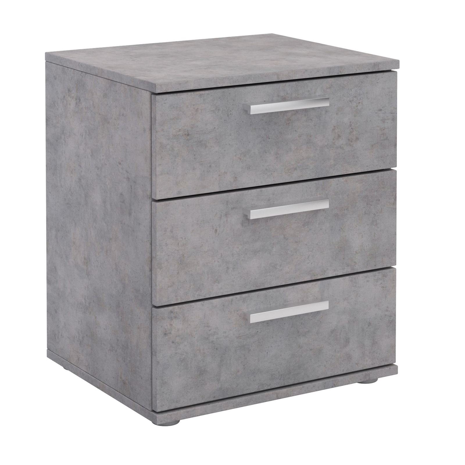 CARO-Möbel Nachtkommode MARIELLA, Nachttisch Nachtschrank für Boxspringbett Kommode Konsole Beistell 3 S