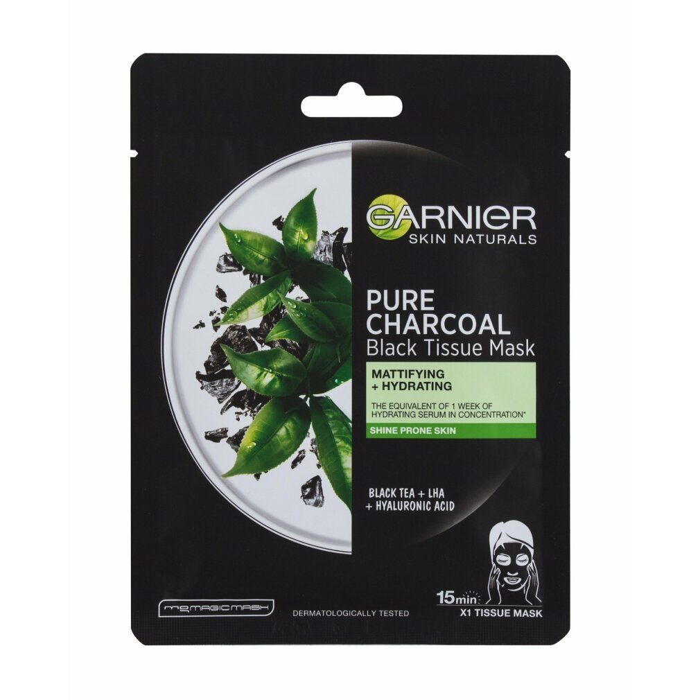 GARNIER Gesichtsmaske Haut Naturals Pure Charcoal Black Textile Mask