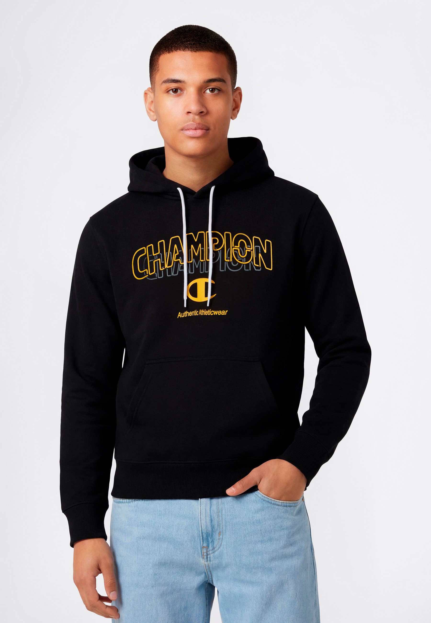 Champion Kapuzensweatshirt Graphic Terry Hoodie sportlicher Stil, für Erwac günstig online kaufen