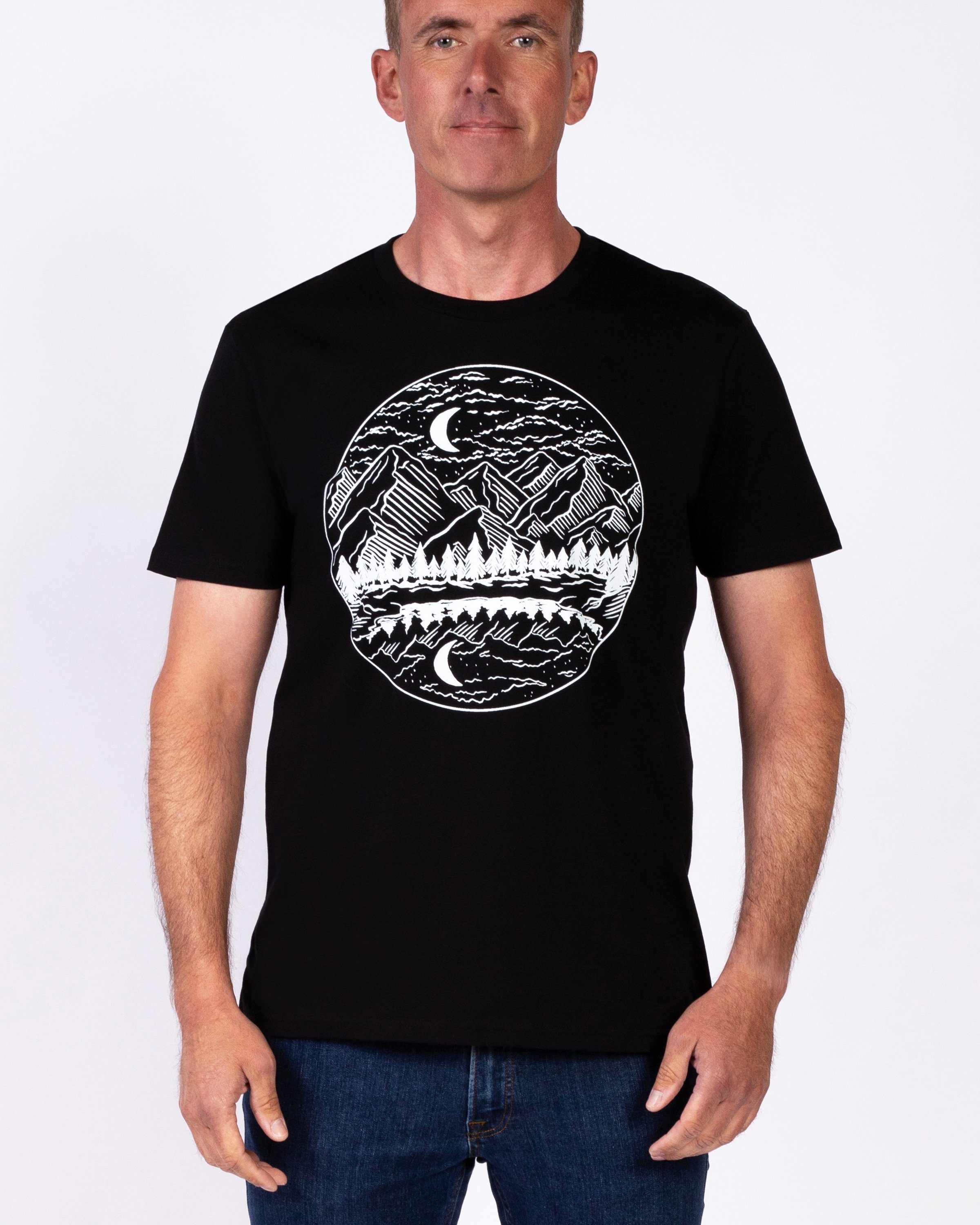 wat? Apparel Print-Shirt by night Mountains (1-tlg) schwarz