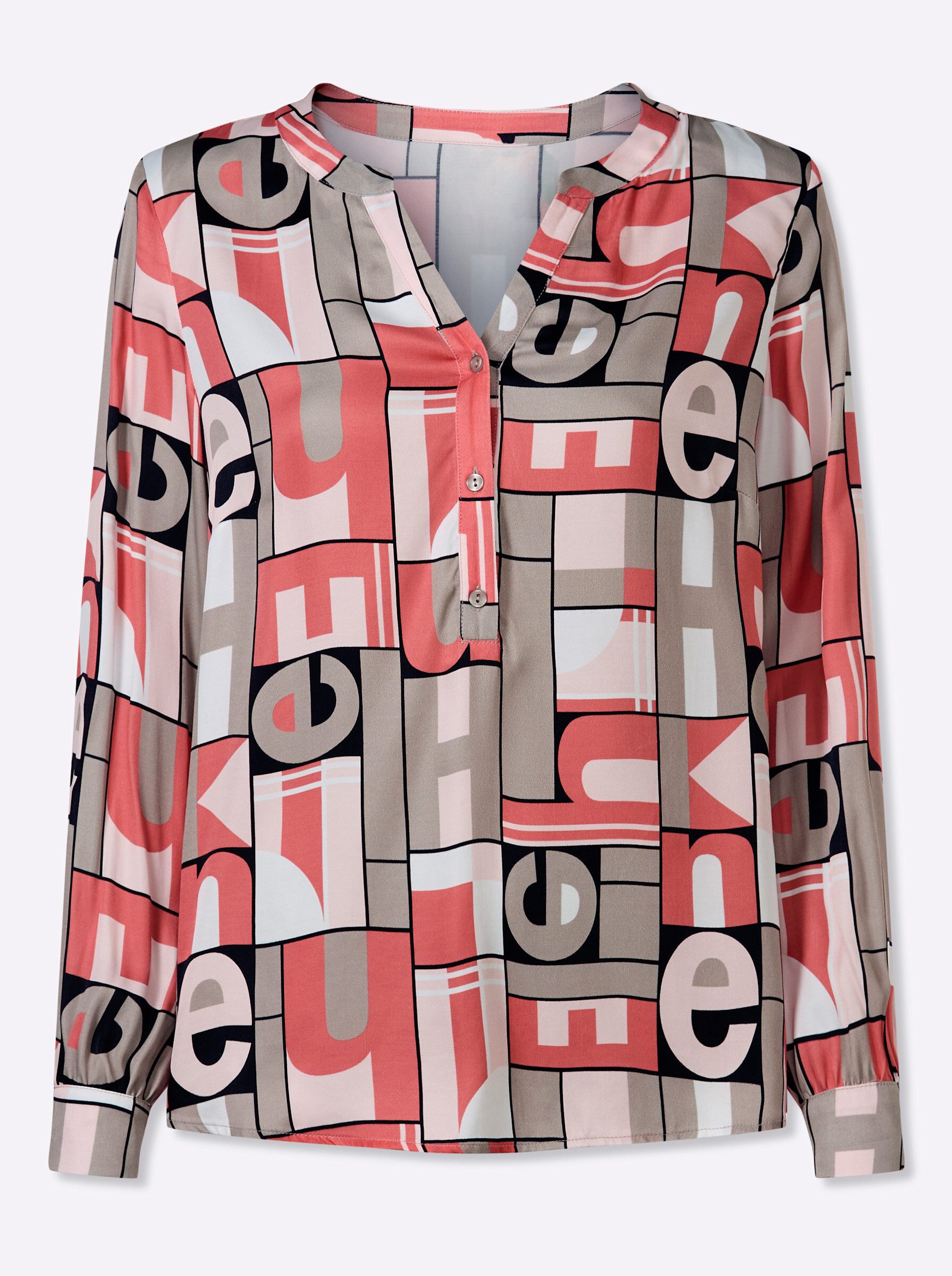 heine Klassische Bluse Druck-Bluse Langarm