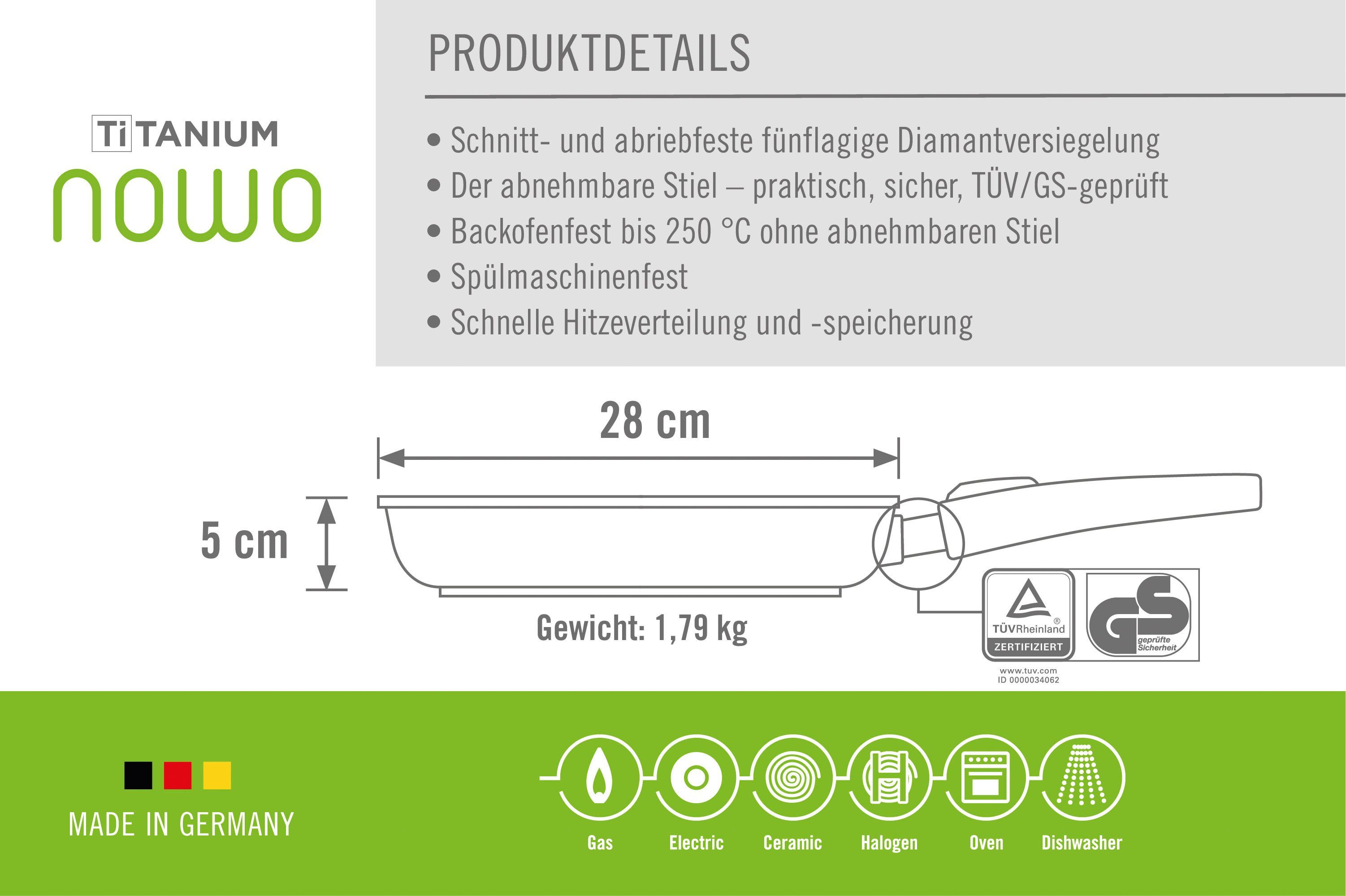 WOLL Bratpfanne MADE IN GERMANY - Nowo Titanium, Aluminiumguss (1-tlg), nicht induktionsgeeignet – Bild 4 von 5