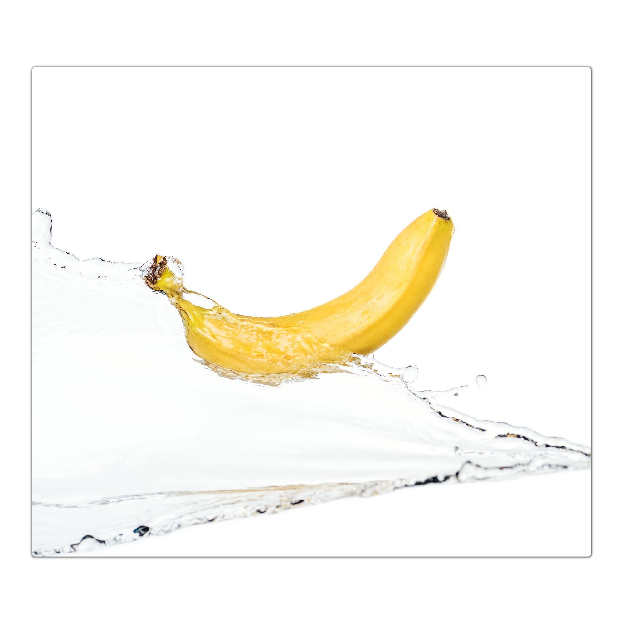 Primedeco Herd-Abdeckplatte Herdabdeckplatte Spritzschutz aus Glas Banane auf Wassersplash, Glas, (1 tlg)